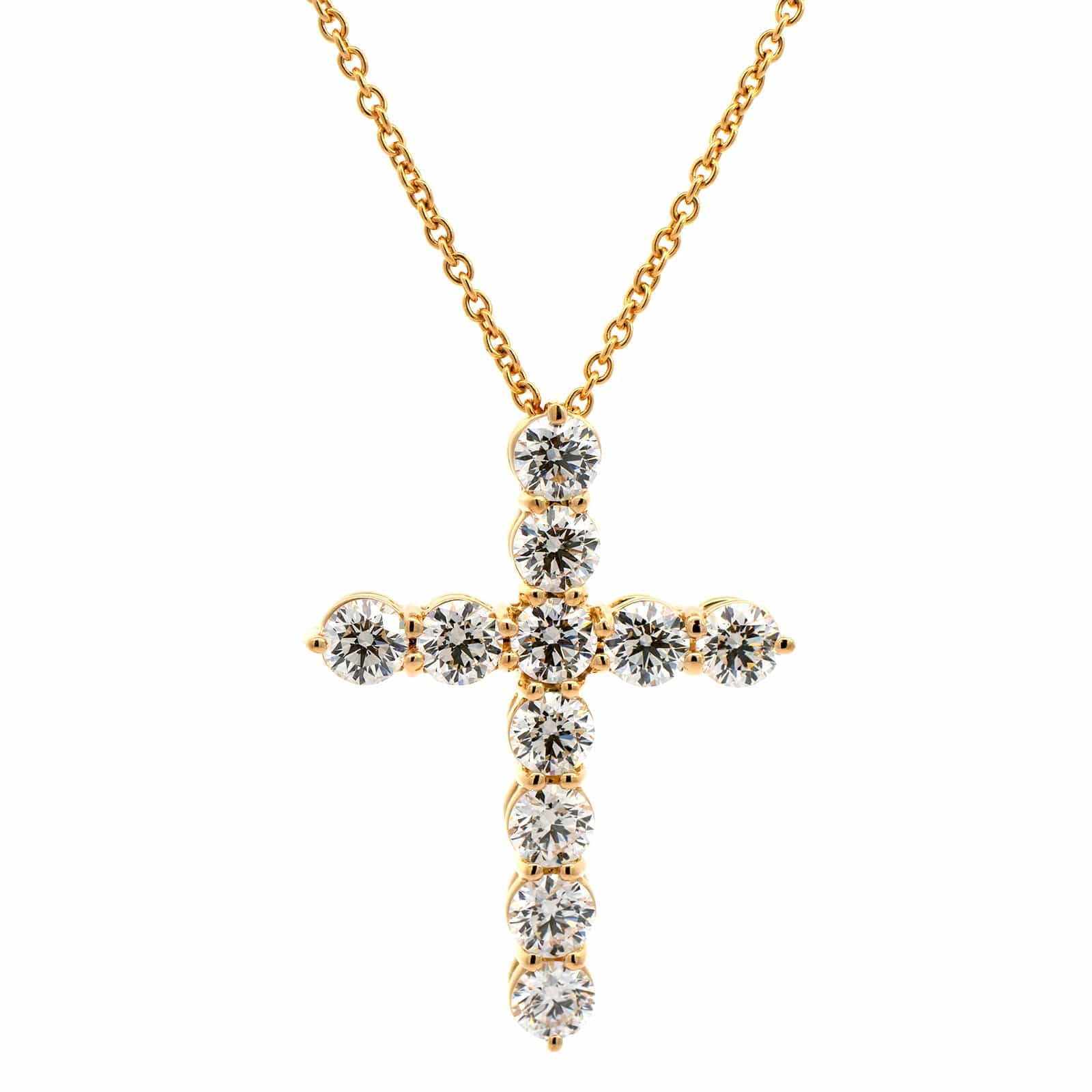 18K Yellow Cross retailer Necklace