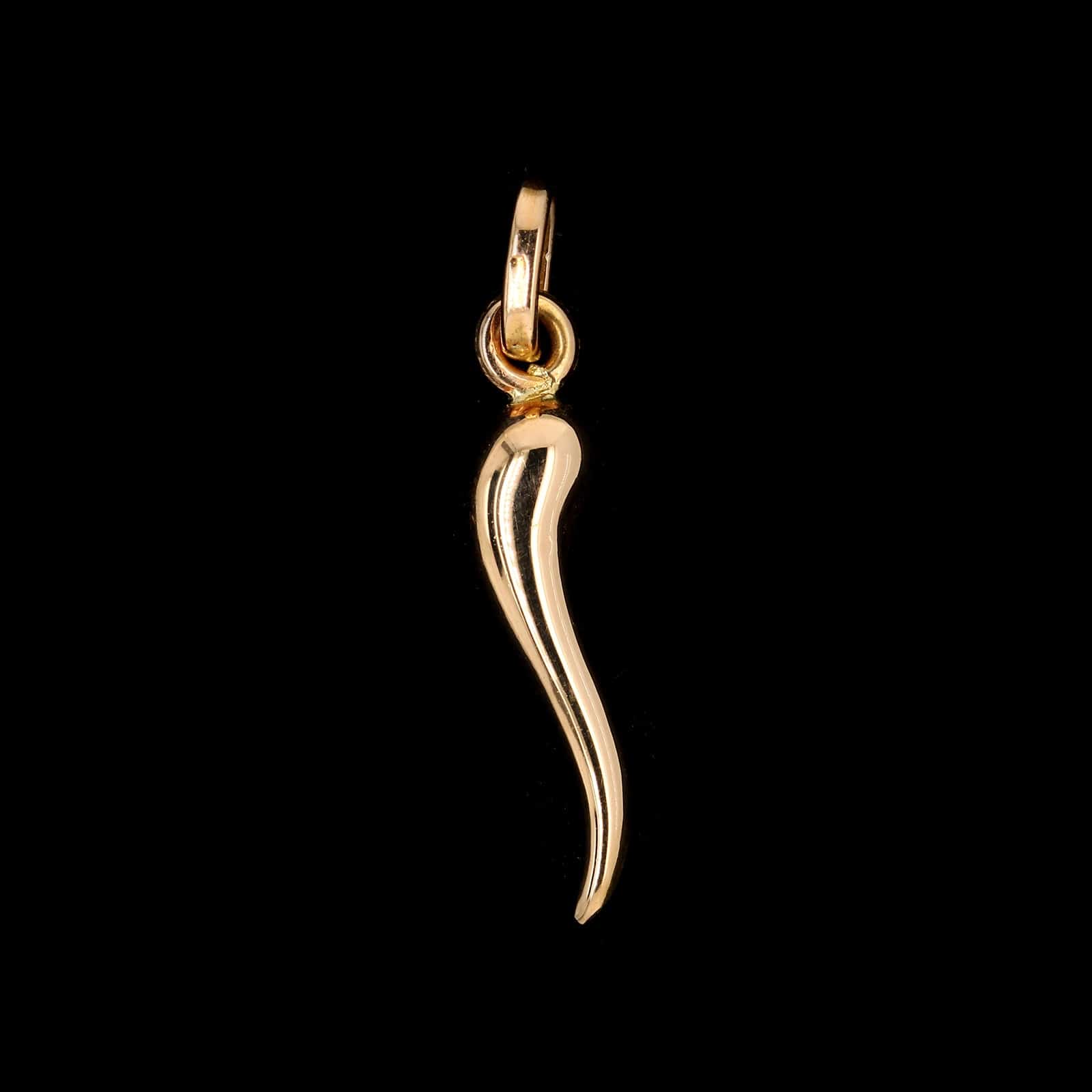 14K Gold Italian Horn Charm shops with 18