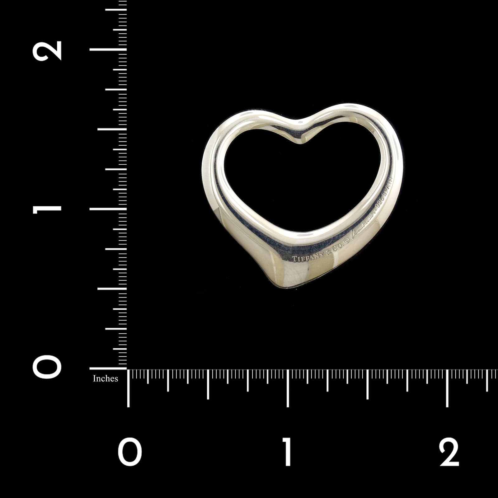 925 Sterling Silver purchases Tiffany and Co Elsa Peretti Open Heart Necklace