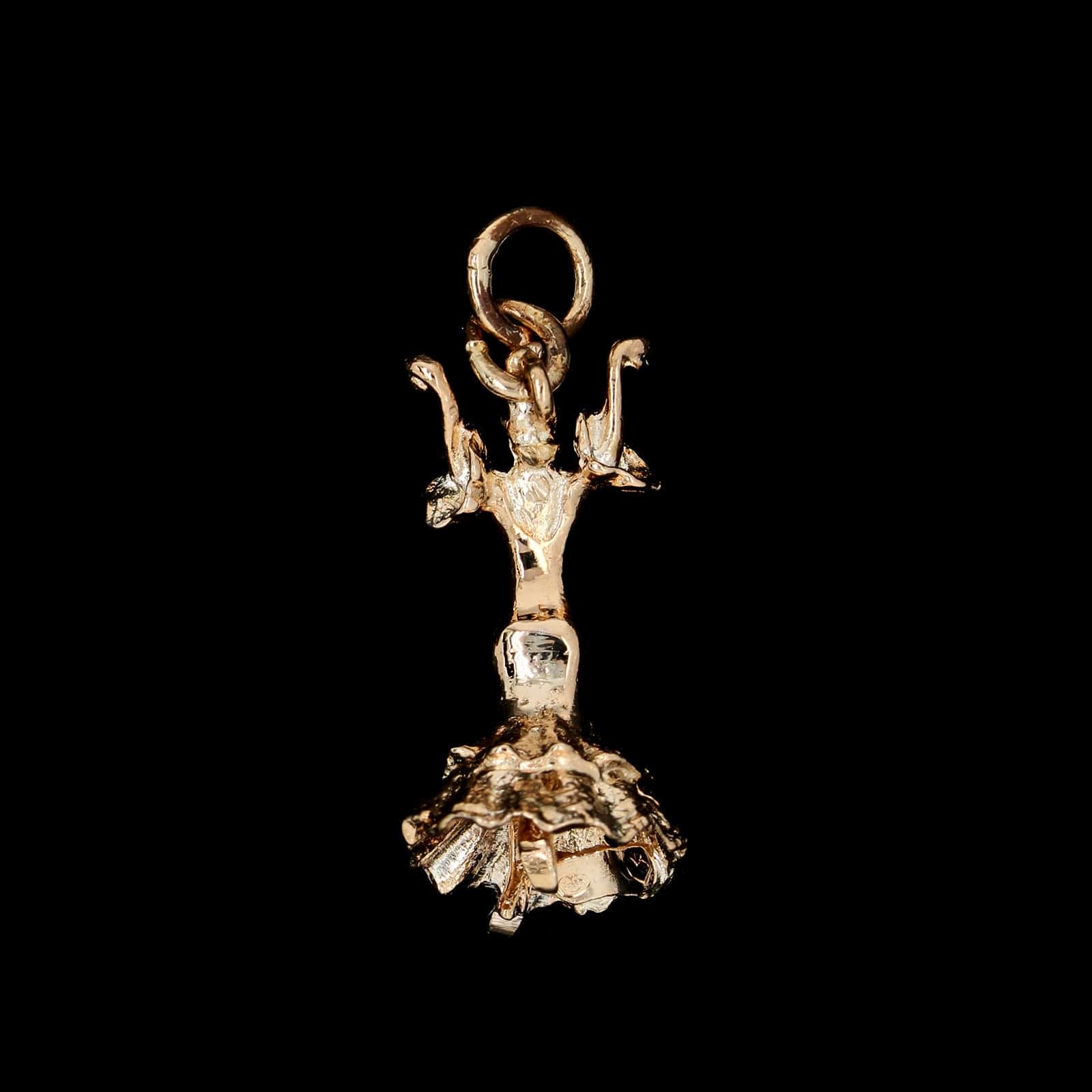 14k Yellow Gold store Diamond Cut Ballerina Charm