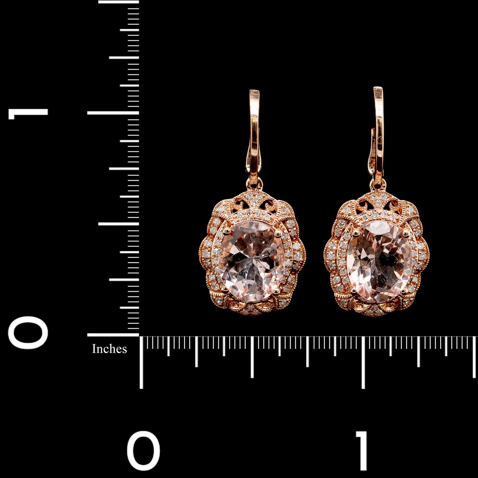 David Yurman Chatelaine Stud Earrings with Morganite & Diamonds in 18K Rose Gold