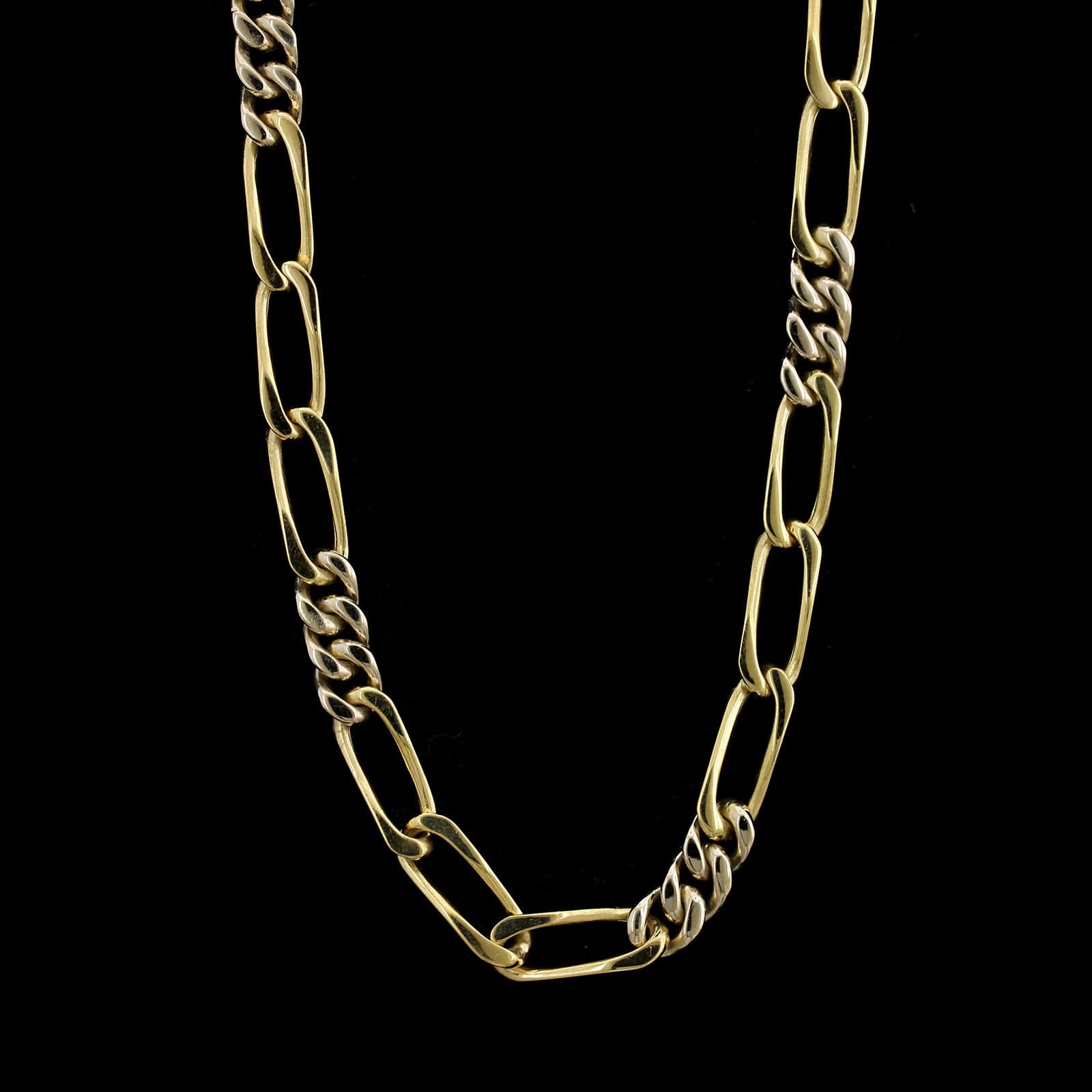 18k figaro top link chain