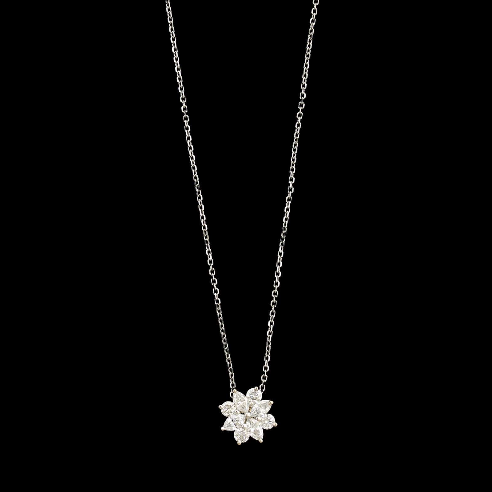 Women's buy White Gold Flower Pendant Necklace