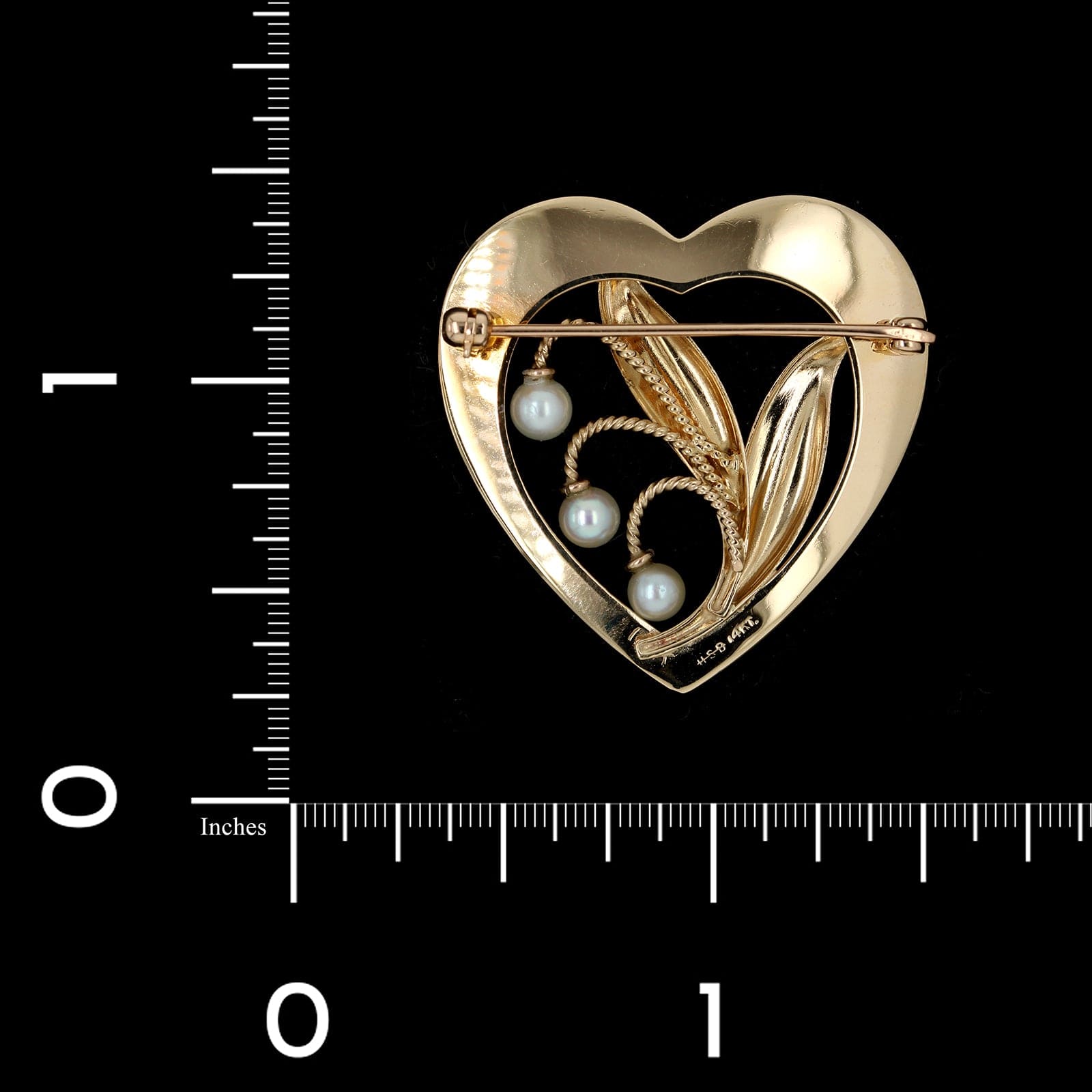 14k heart shaped pin cheapest gold