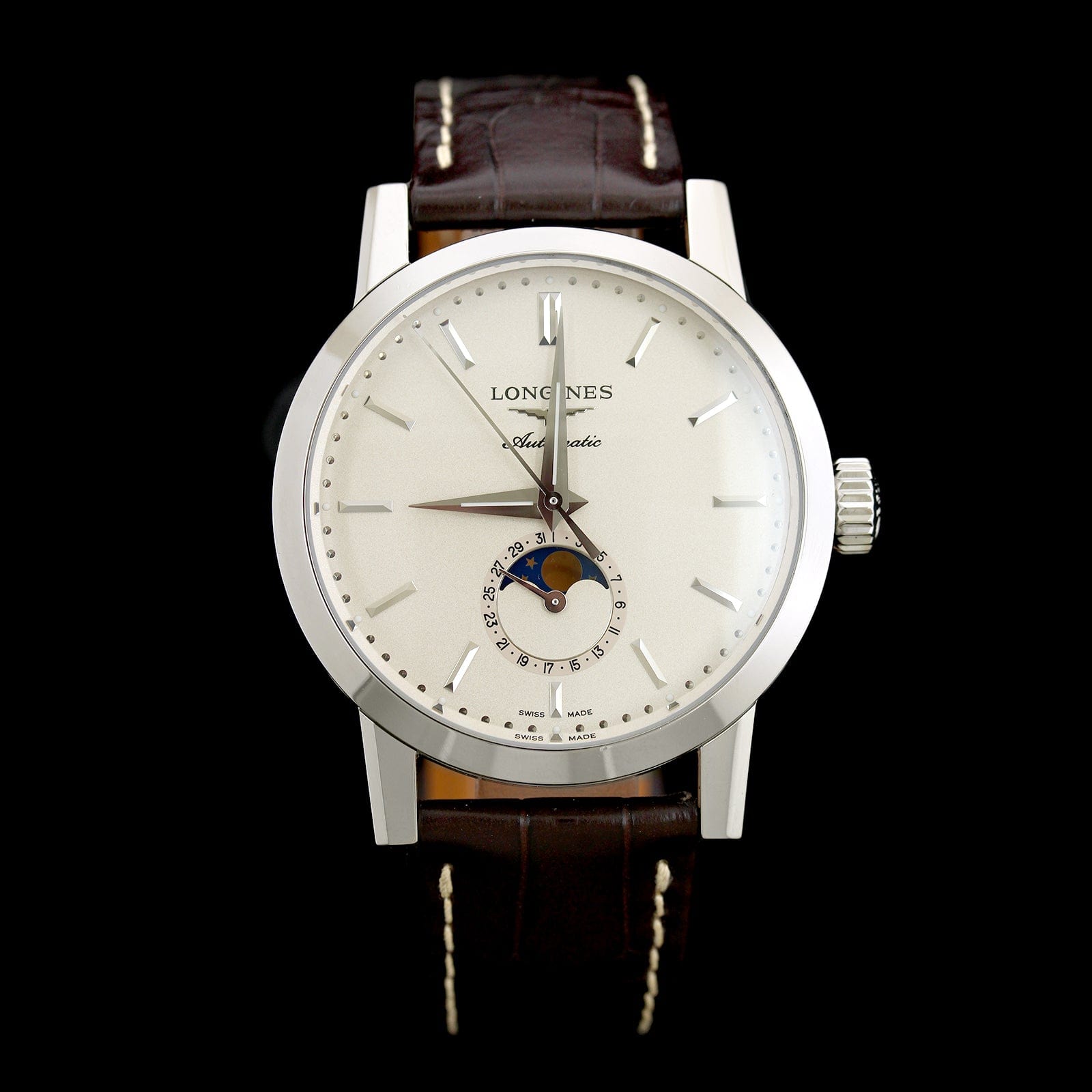 Longines Steel Estate 1832 Moonphase Wristwatch Long s Jewelers