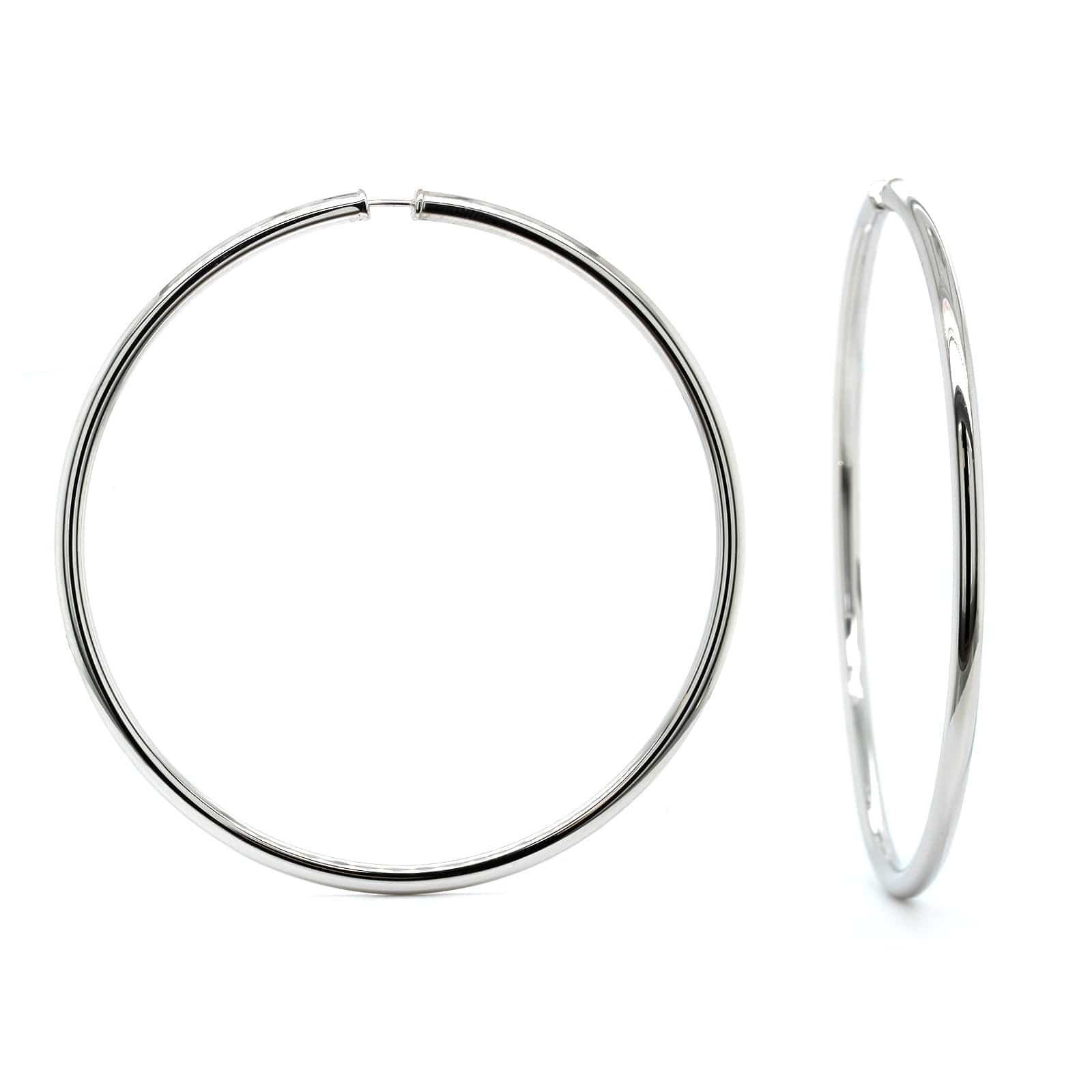 14K White Gold Endless Hoop Earrings – Long's Jewelers