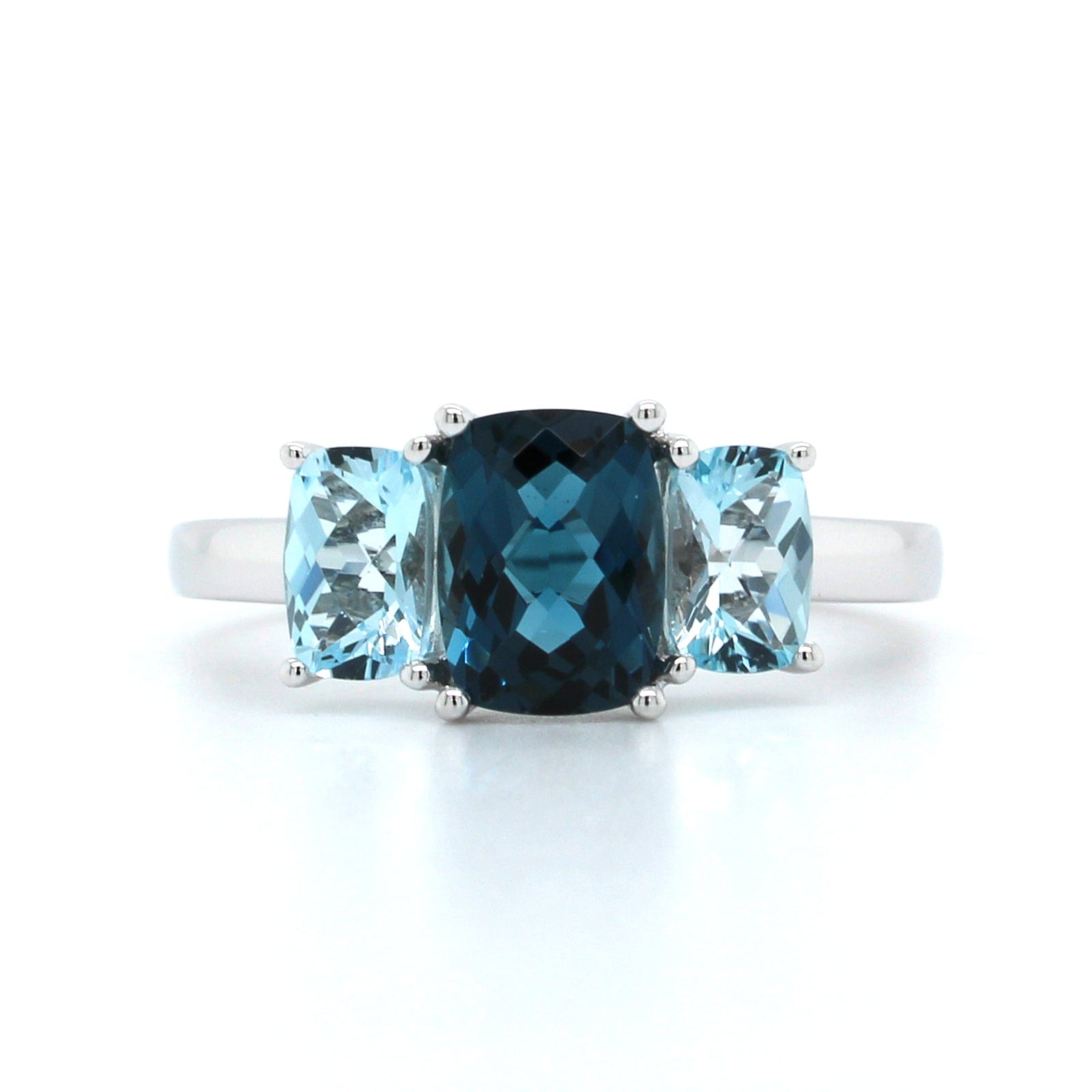 Blue topaz deals 3 stone ring