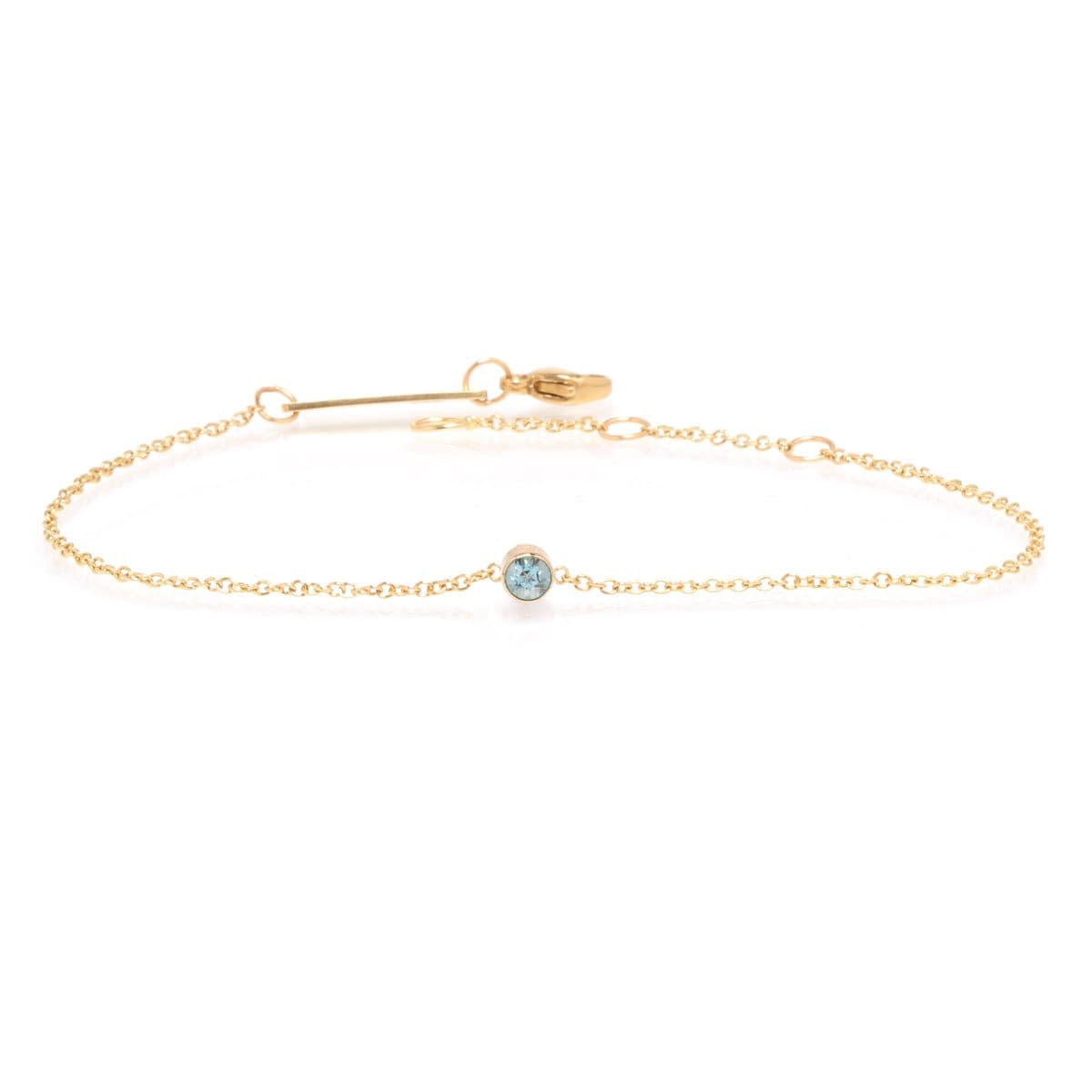 Aquamarine Bracelet, 14k solid gold Minimalist 2024 Bracelet