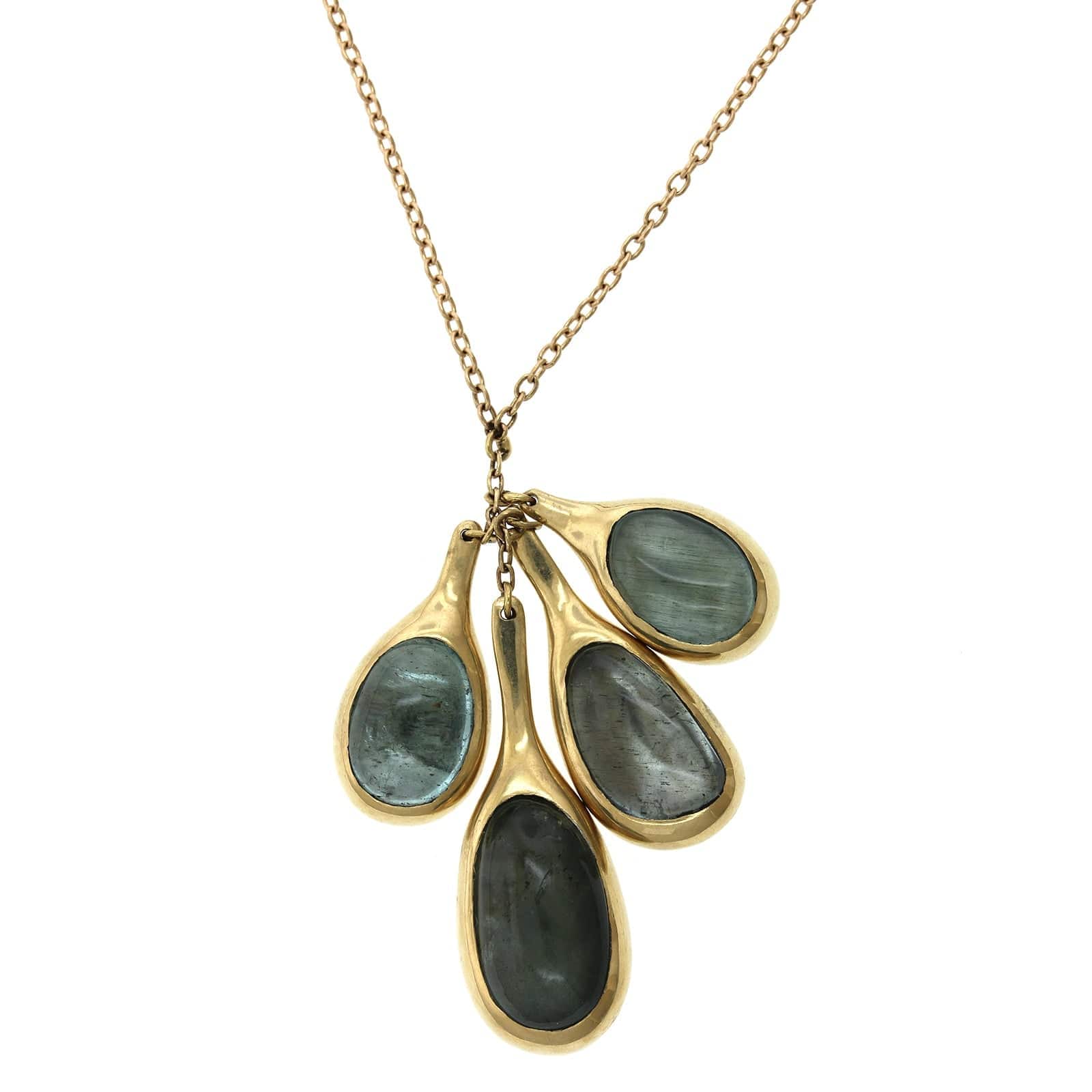 10k 2024 Yellow Gold Aquamarine Necklace