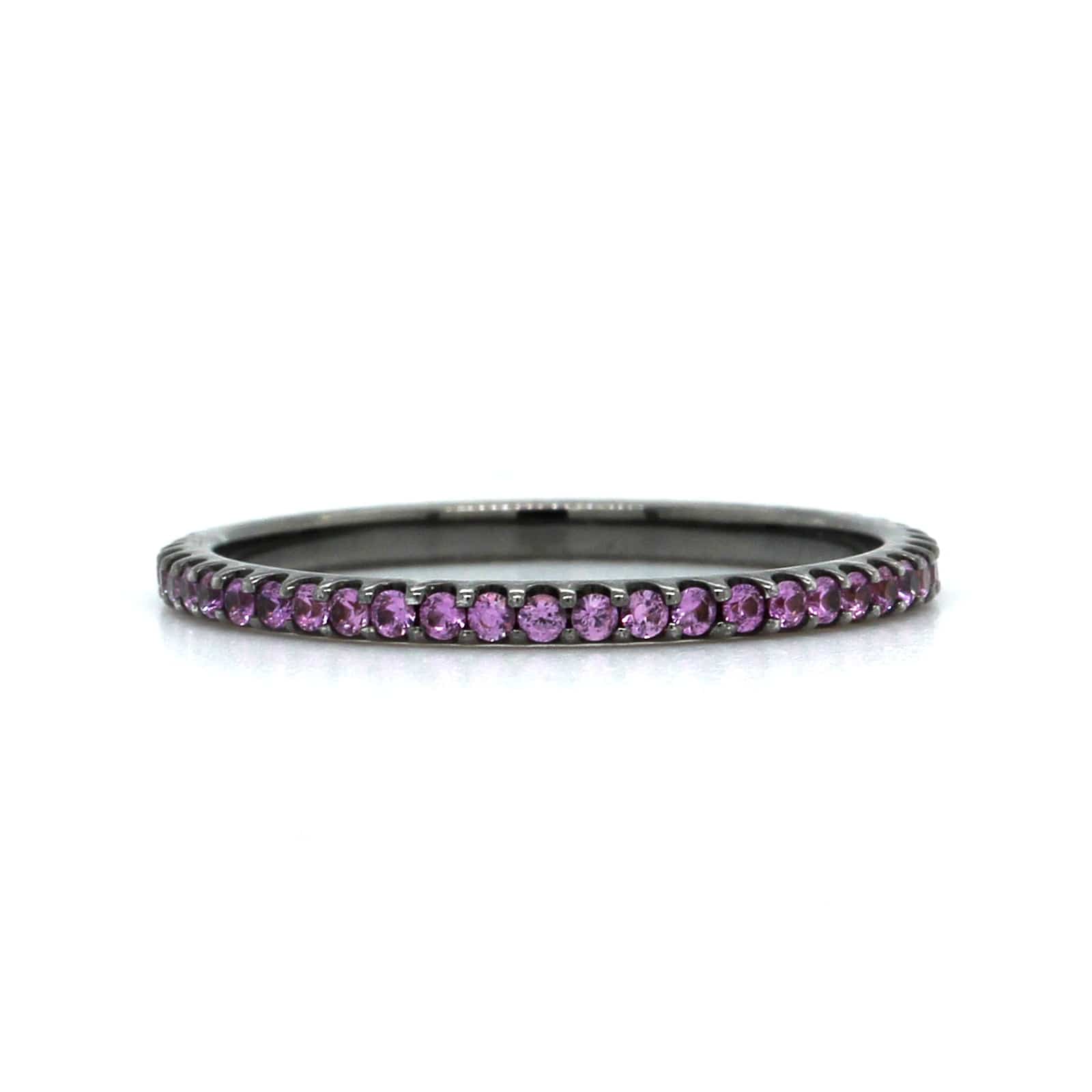 Pink Sapphire Infinity Promise Ring For Women In 18K White Gold