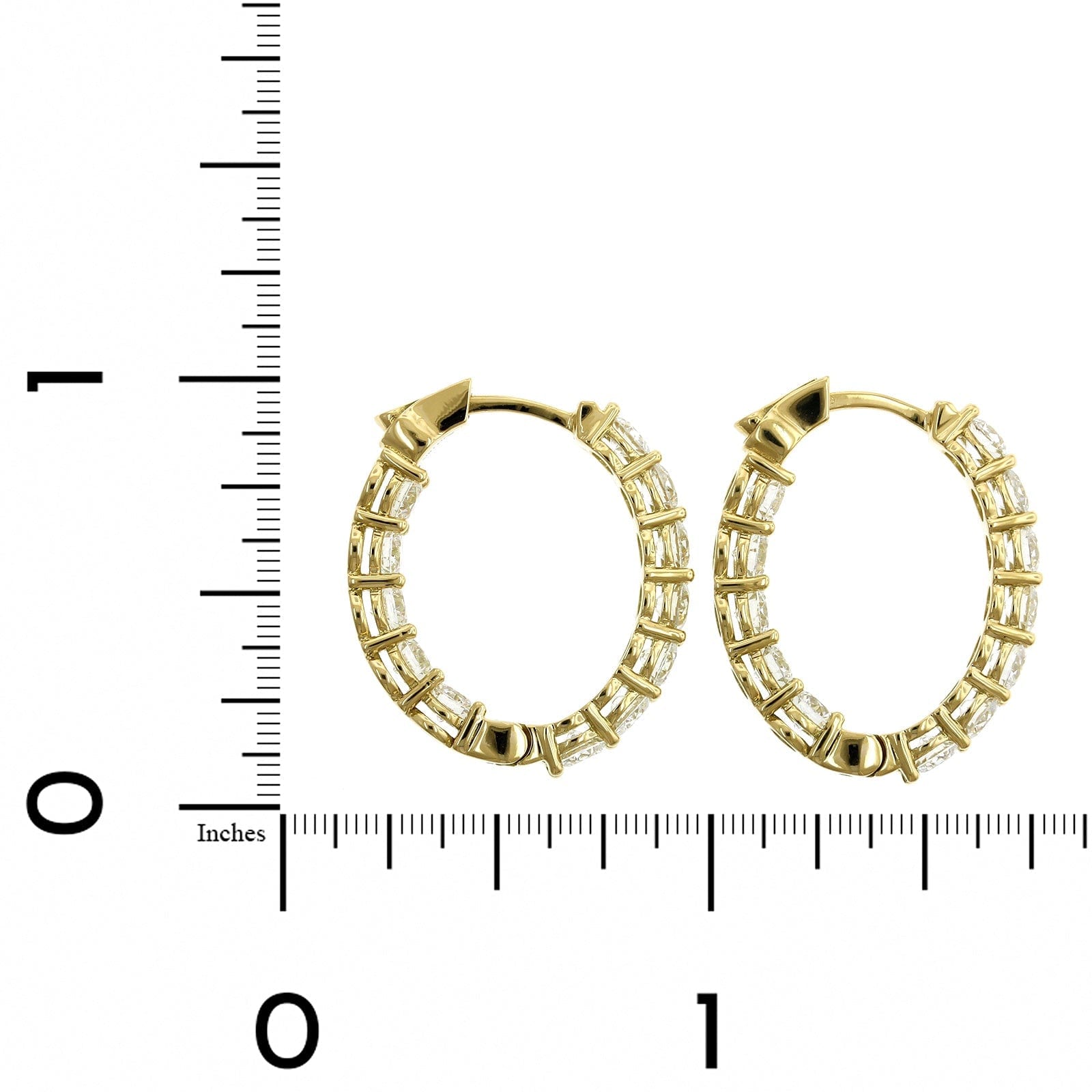 Cobblestone Hoop Earrings with Diamond Accents in 18K Yellow Gold, Style #E-2602-0-DIA-18KY