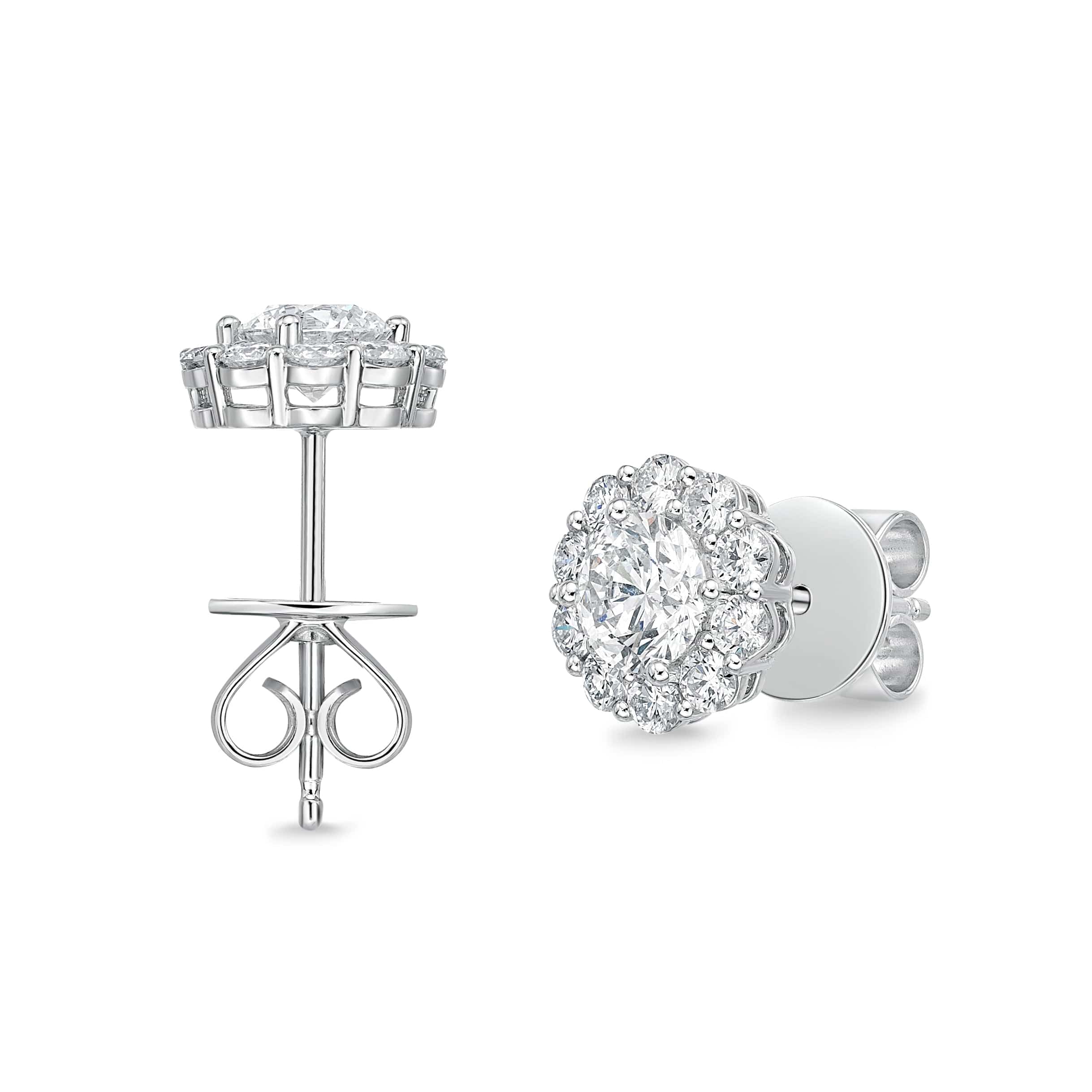 18K White Gold Diamond Bow Stud Earrings – Long's Jewelers