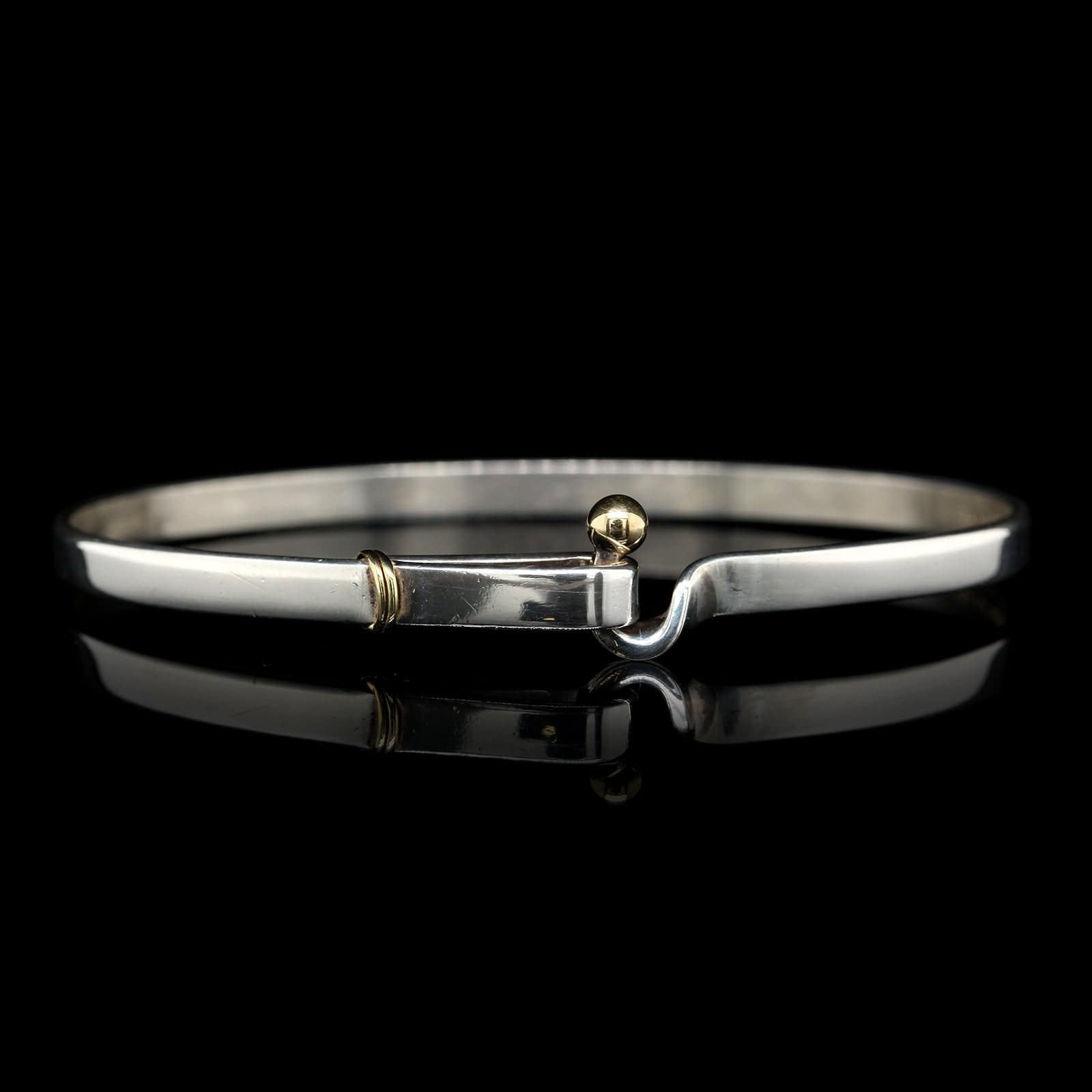 Tiffany & Co Hook & Eye Bangle Silver 18K Gold Loop Love Bracelet Gift T  and Co