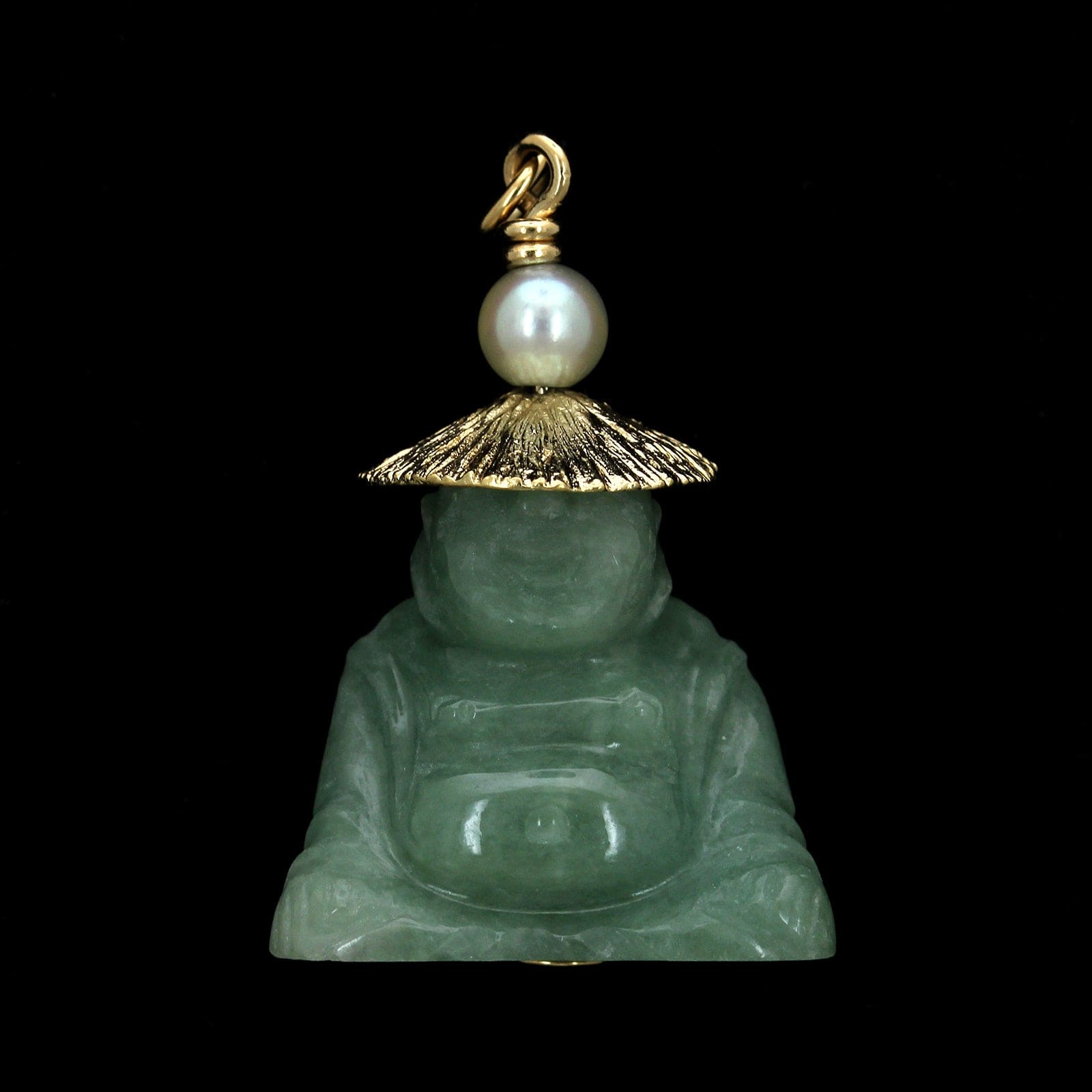 14k Solid Gold orders Jade Buddha Pendant