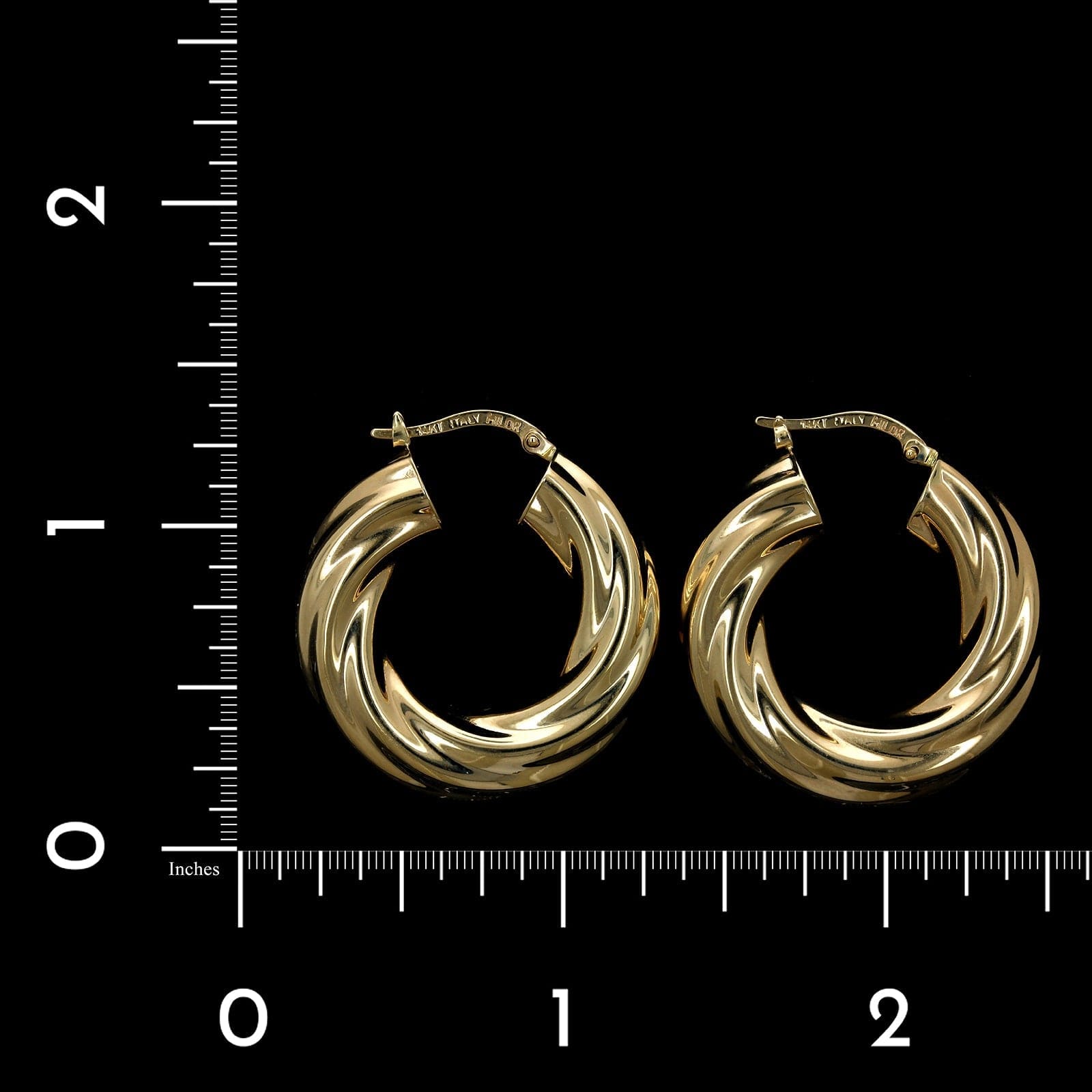 14K 1 Inch Twist shops Hoops