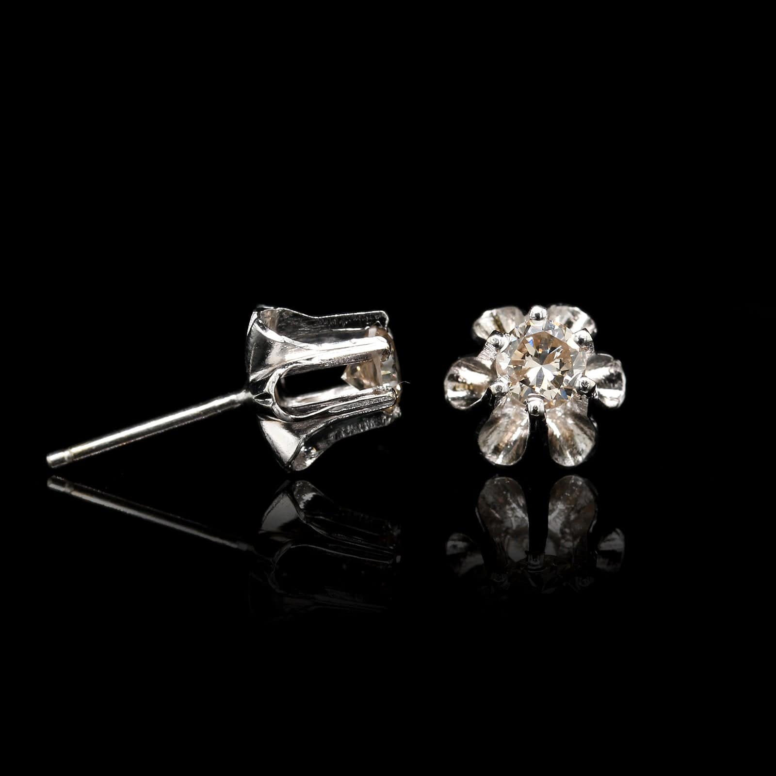 18K White Gold Diamond Bow Stud Earrings – Long's Jewelers