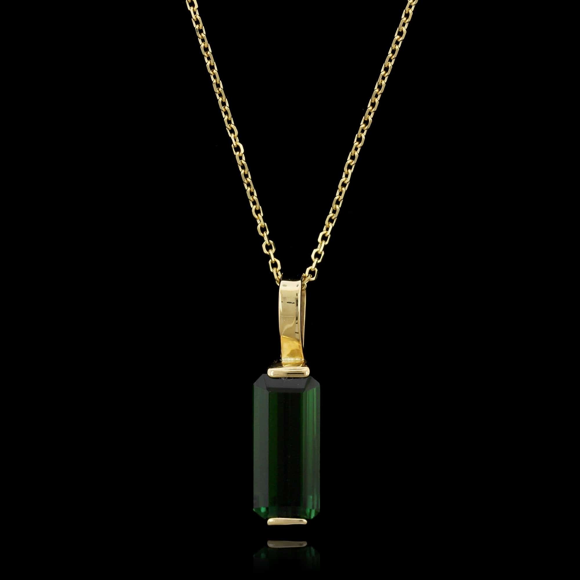 Incredible Authentic Green Tourmaline 18K Gold over .925 Sterling Silver handmade 2024 Pendant