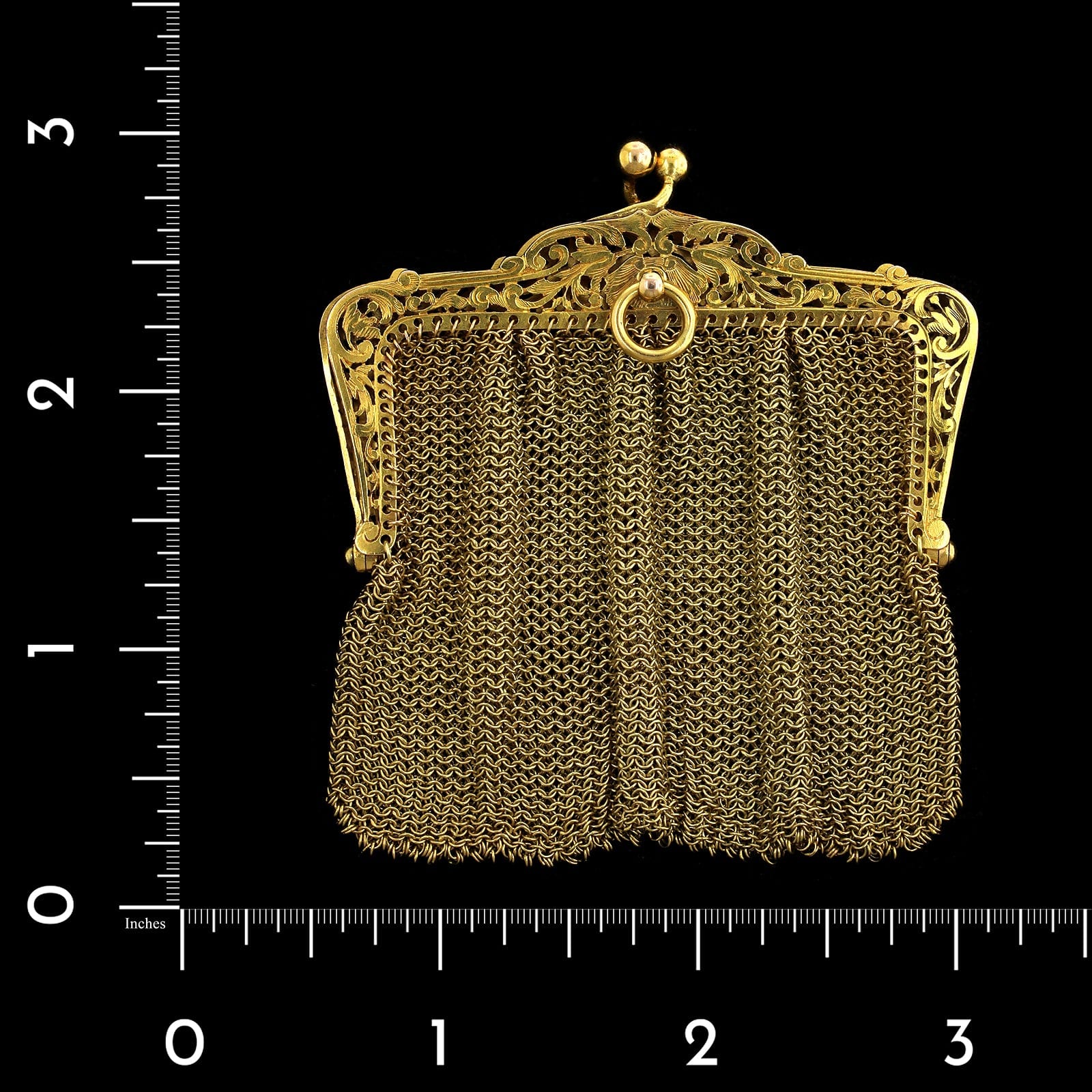 Antique gold mesh online purse