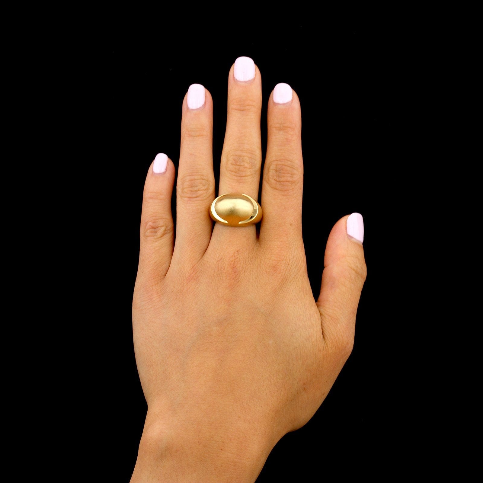 Bvlgari Women's 18K Gold Logo Ring - Yellow Gold - Size 6.5