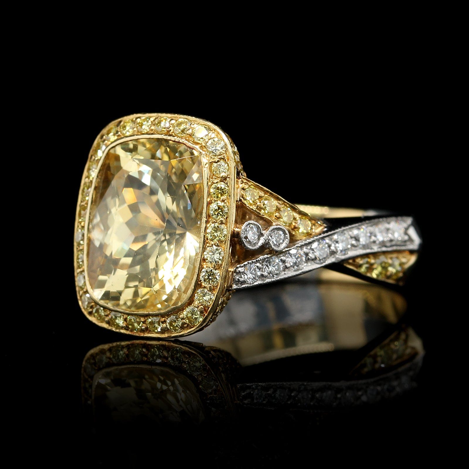 J.B. Star Yellow Estate Sapphire and Diamond Ring – Long's Jewelers