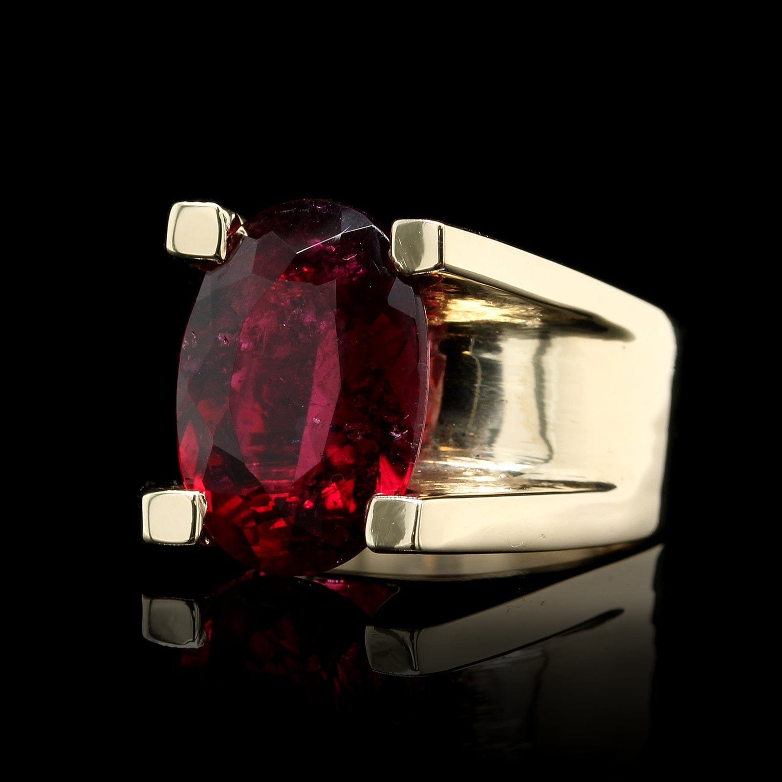 14K Yellow Gold Estate Rubellite Tourmaline Ring