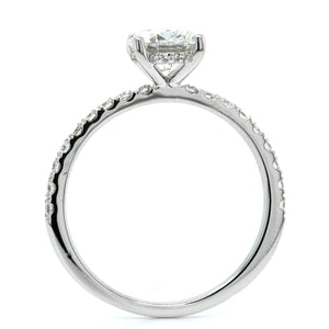 18K White Gold Diamond Hidden Halo Engagement Ring