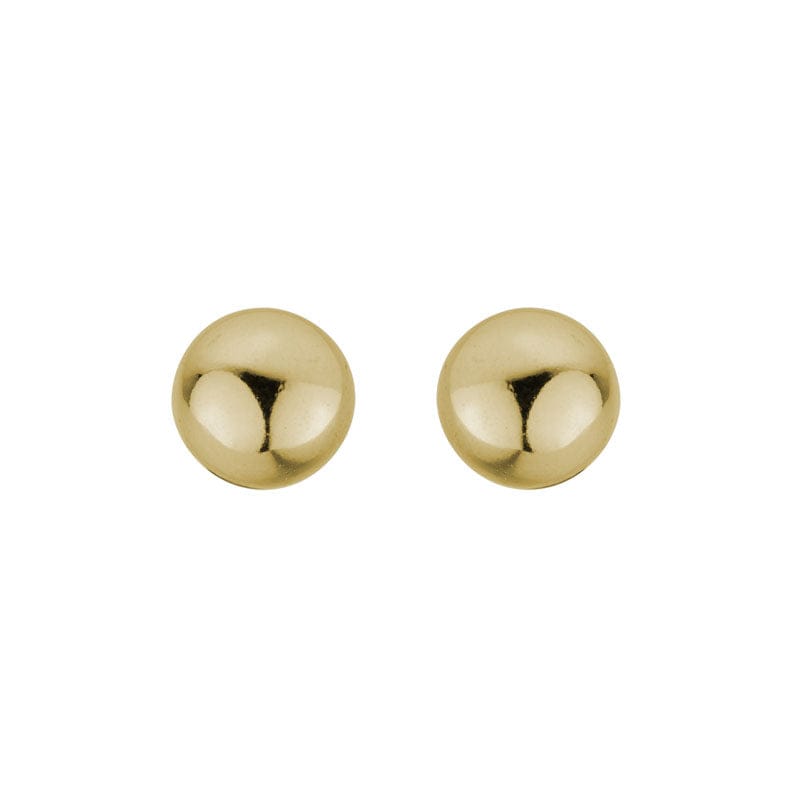 14K Solid Yellow Gold Ball Stud Earrings 7mm