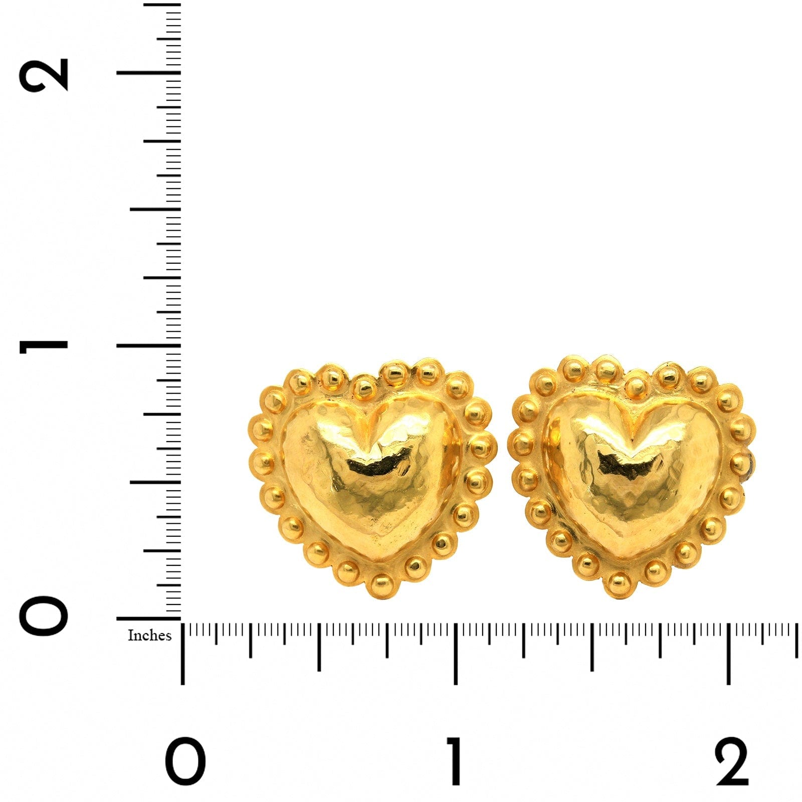 Vintage 14K Yellow Gold Heart shops Stud Earrings