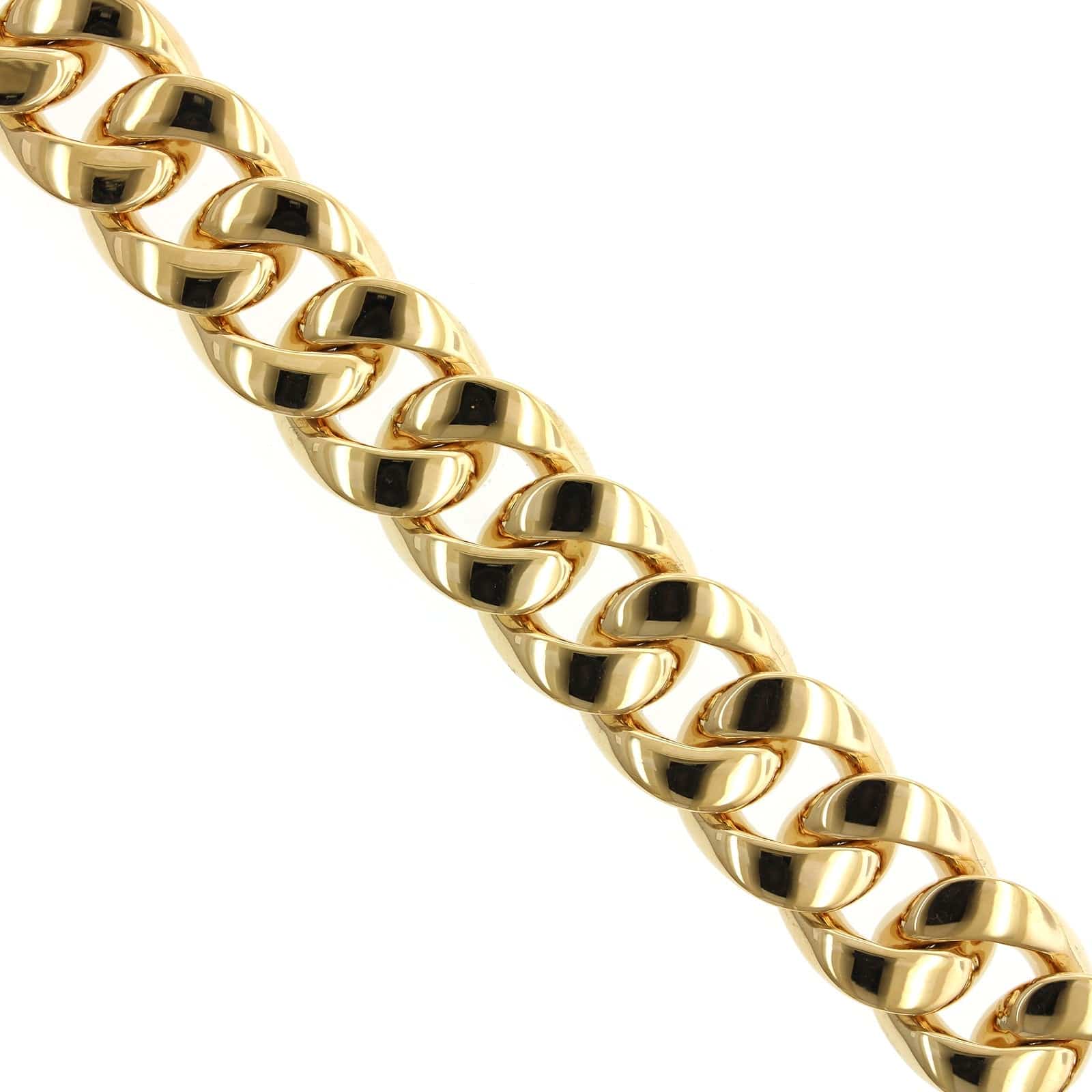 New deals 18k yellow gold Cuban link bracelet