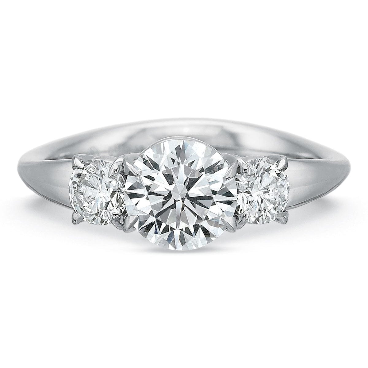 Platinum Silk Fit 3 Stone Engagement Ring Setting