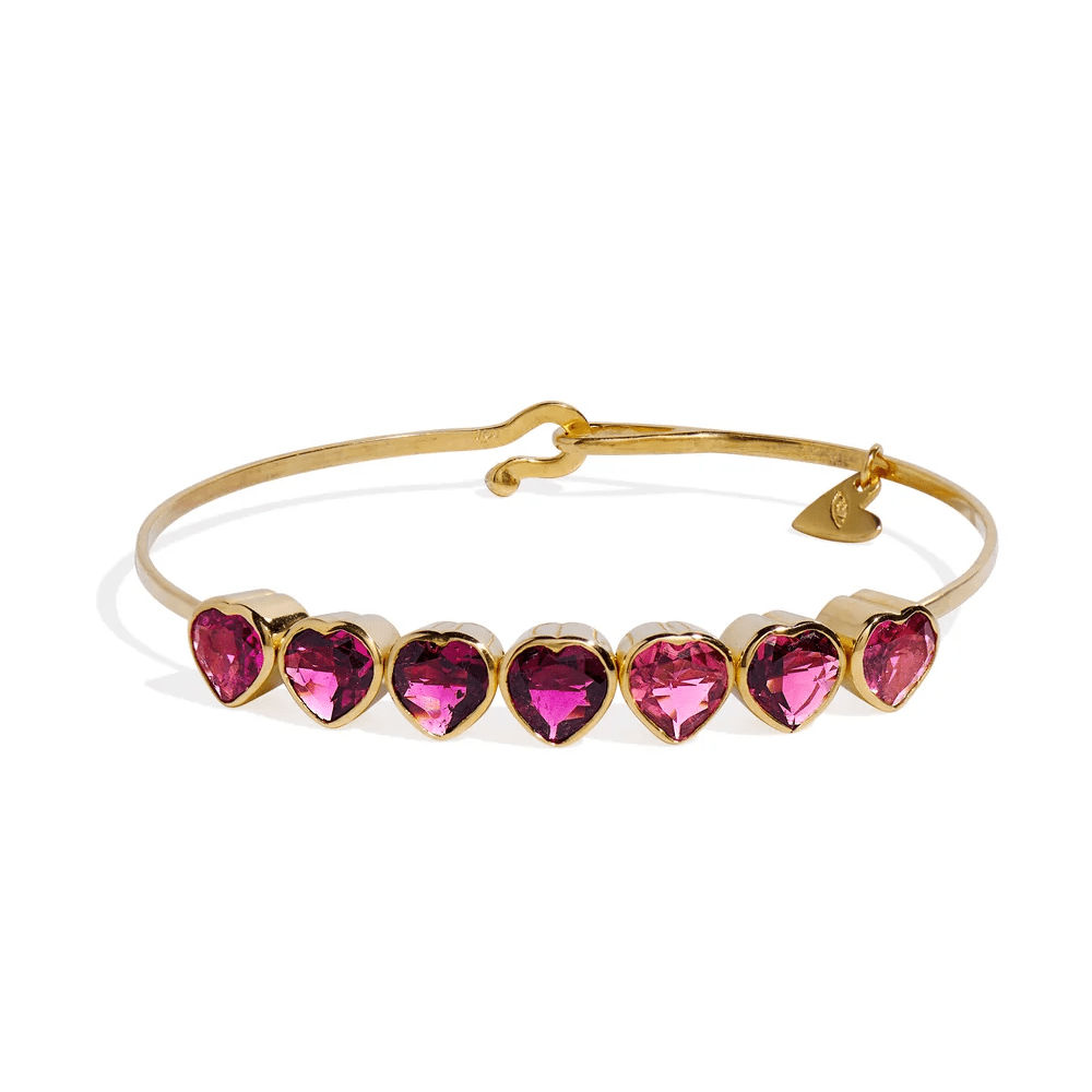 Heart Shape Tennis Bracelet Inlaid Zircon 18K Gold-Plated Bracelet –  KesleyBoutique