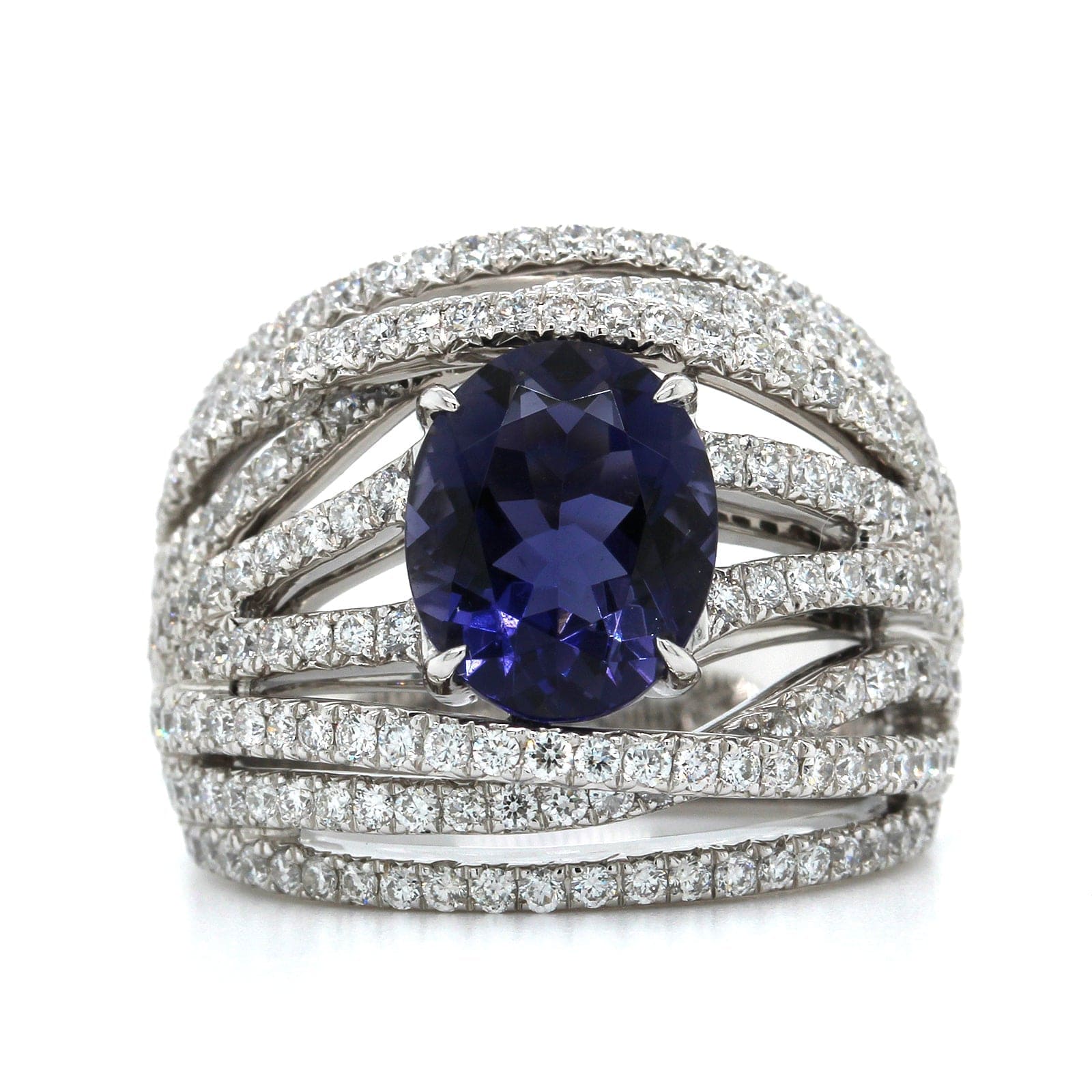 Iolite and diamond on sale ring