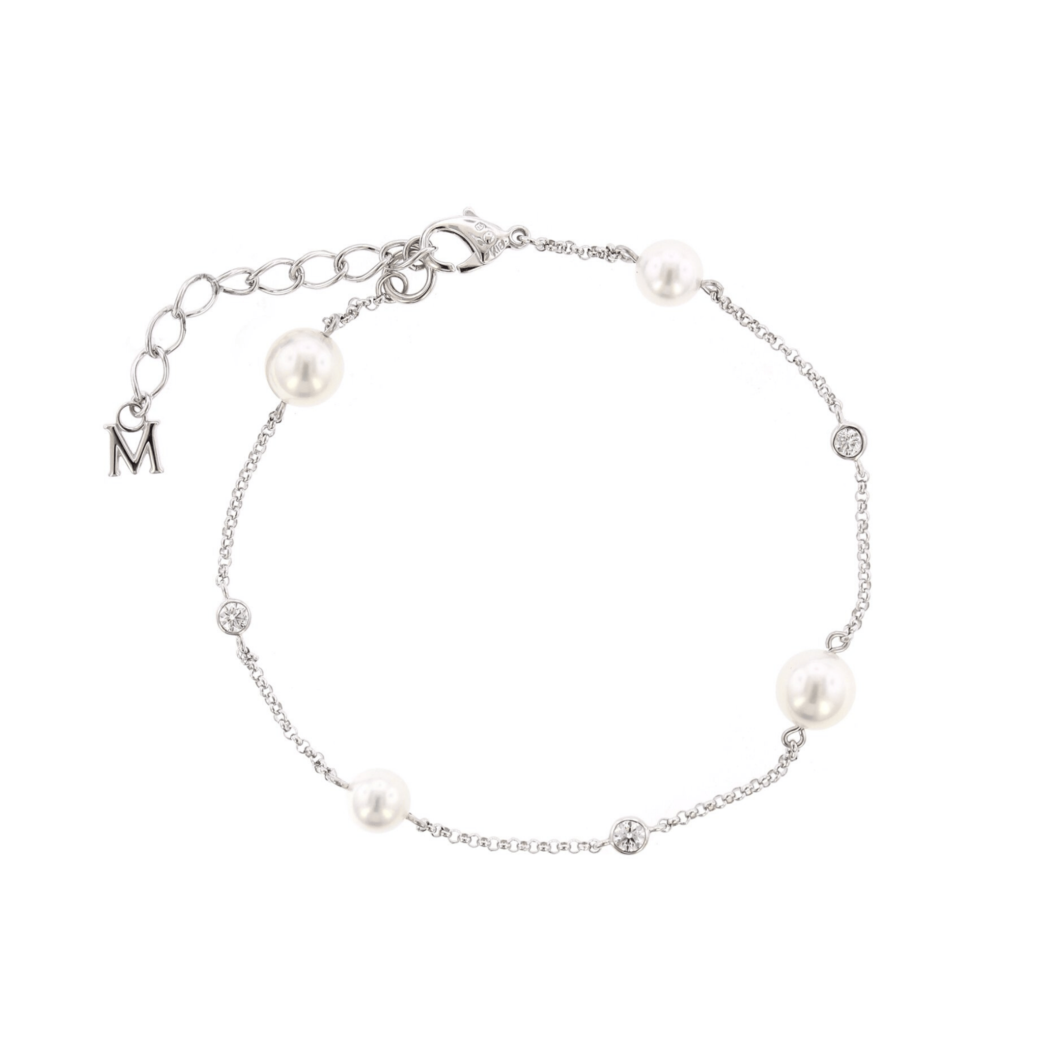 A Designer Monogram Imitation Pearl Stretch Bracelet by Jewelry Nexu –  Jewelry Nexus