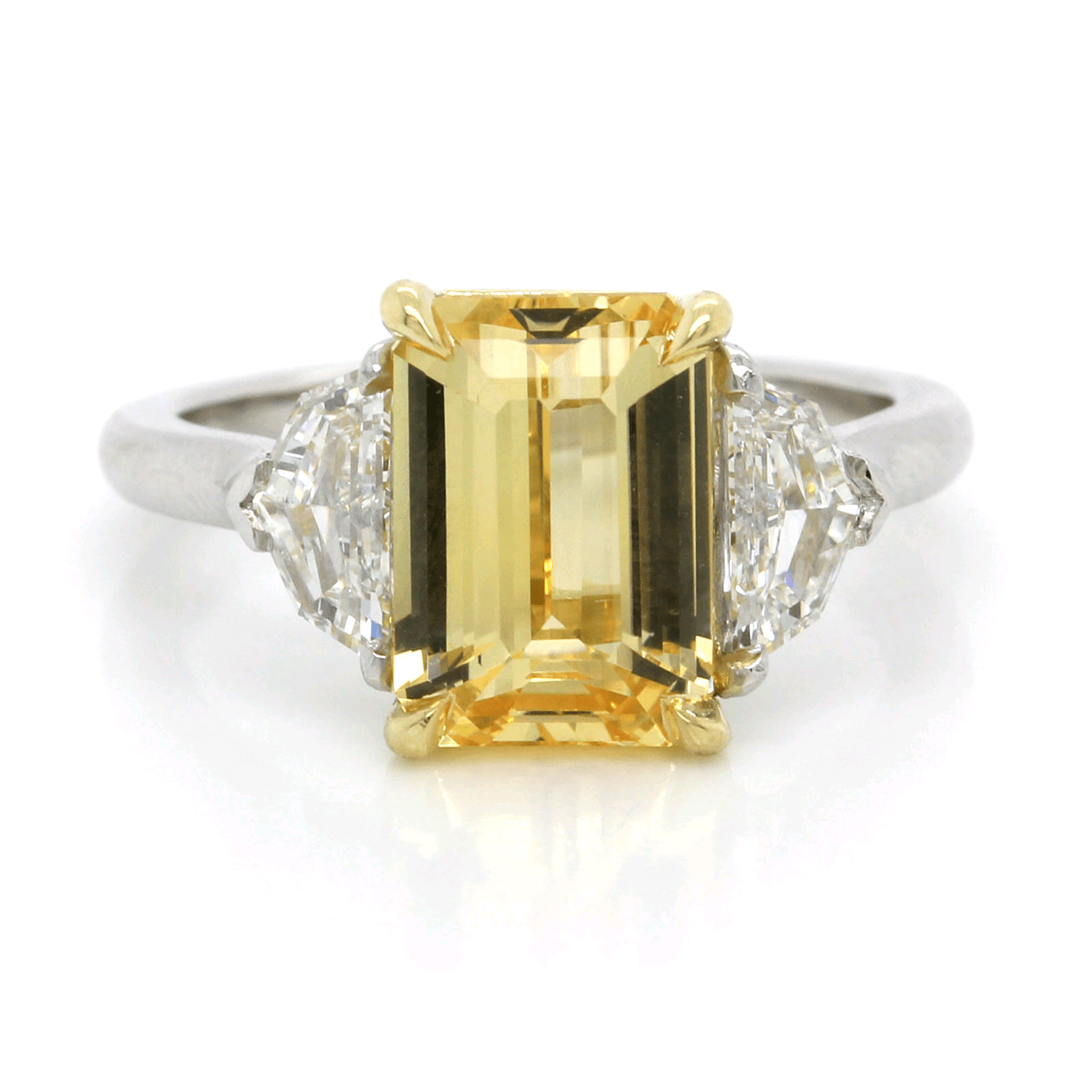 Platinum yellow popular sapphire ring