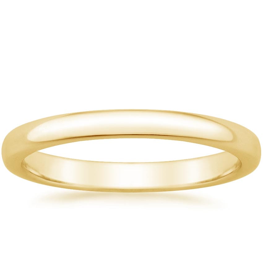 High Polished Plain Dome Wedding Band for Her