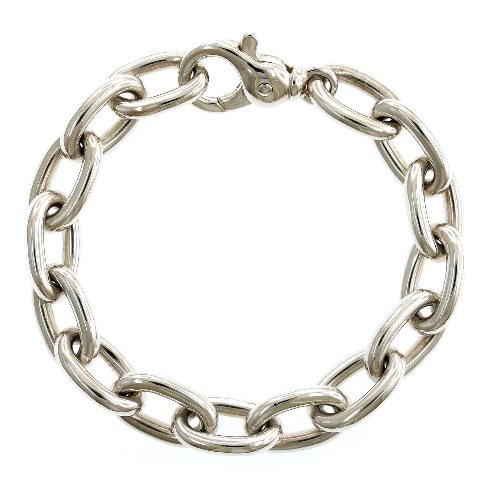 925 Sterling Silver Gold Plated Chunky T- Bar Bracelet with Hammered shops Oval Links 21cm