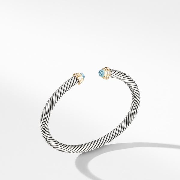 SILVER CABLE store CLASSIC AQUAMARINE BRACELET