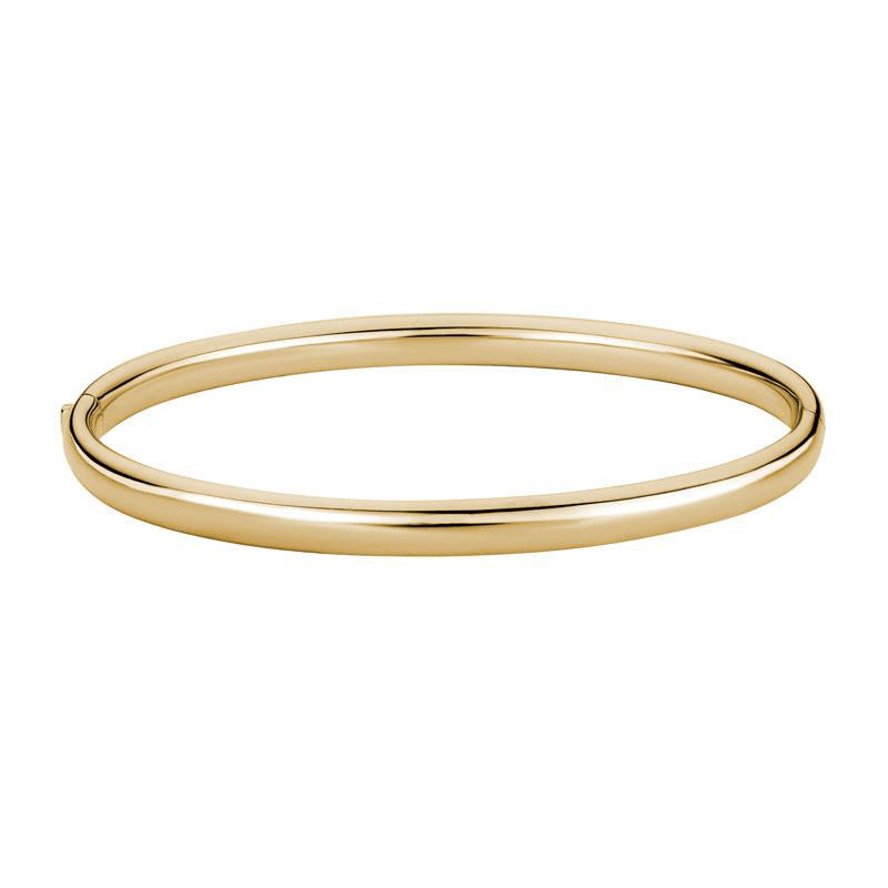 Solid Gold Polished Bangle Bracelet in 14K Gold - Yellow Gold