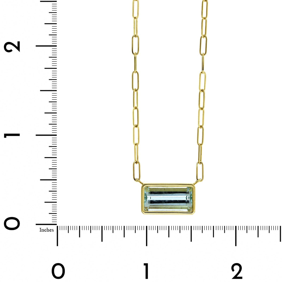 18K Yellow Gold Bezel Set Aquamarine Pendant