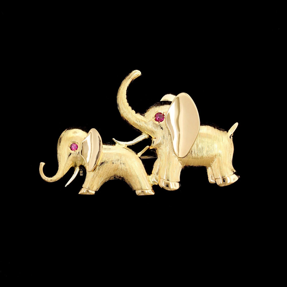 18K Yellow Gold Estate Elephant Pin