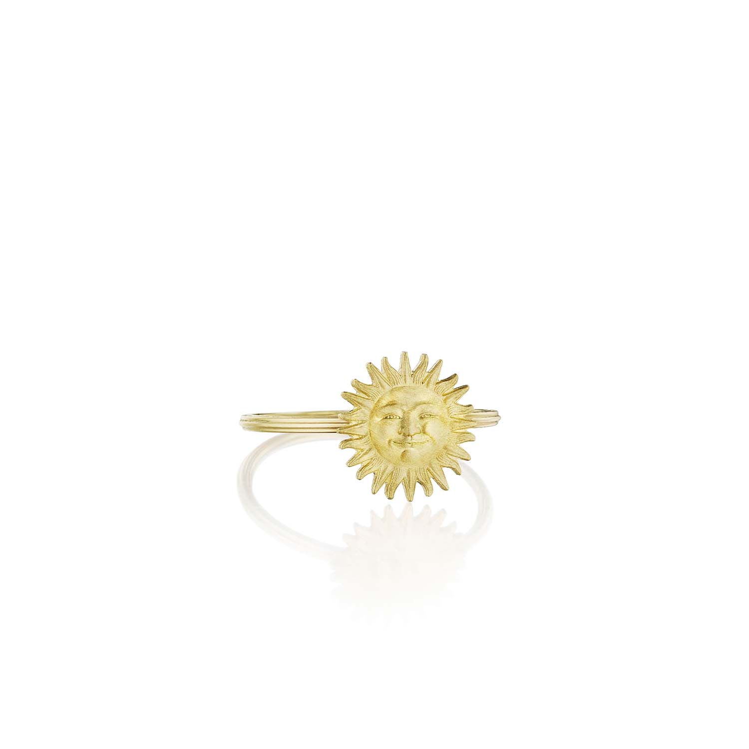 18K Yellow Gold Sunface Stacking Ring