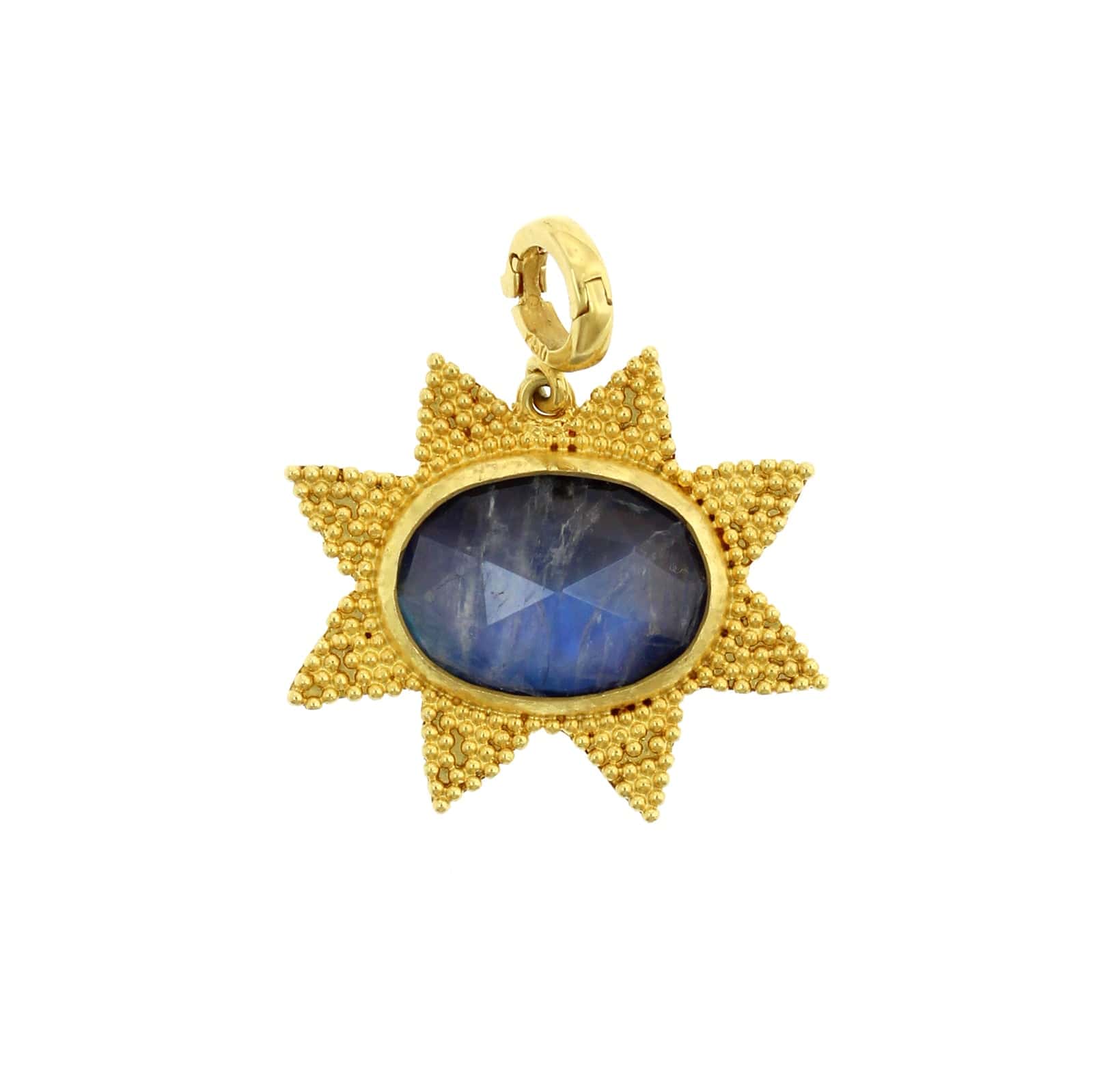 18K Yellow Gold Moonstone Star Charm