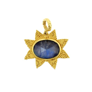 18K Yellow Gold Moonstone Star Charm