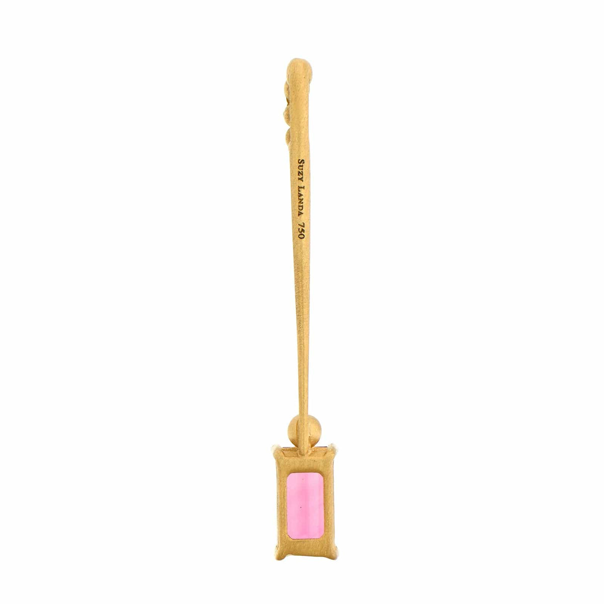 Suzy Landa 18K Yellow Gold Pink Tourmaline and Diamond Lolli Pendant