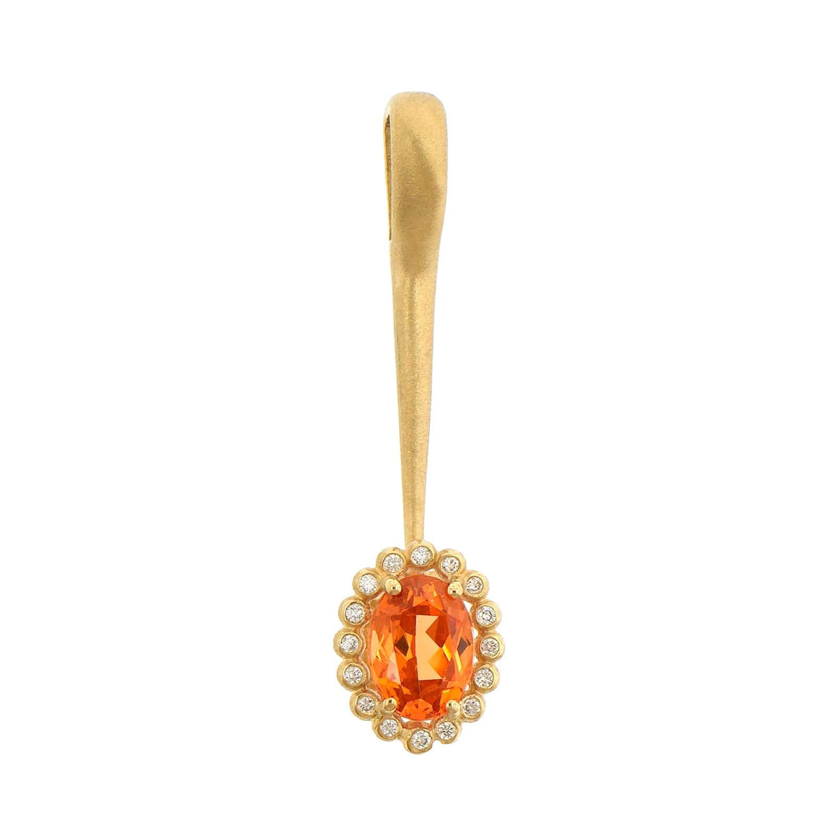 Suzy Landa 18K Yellow Gold Spessartite Garnet and Diamond Lolli Pendant