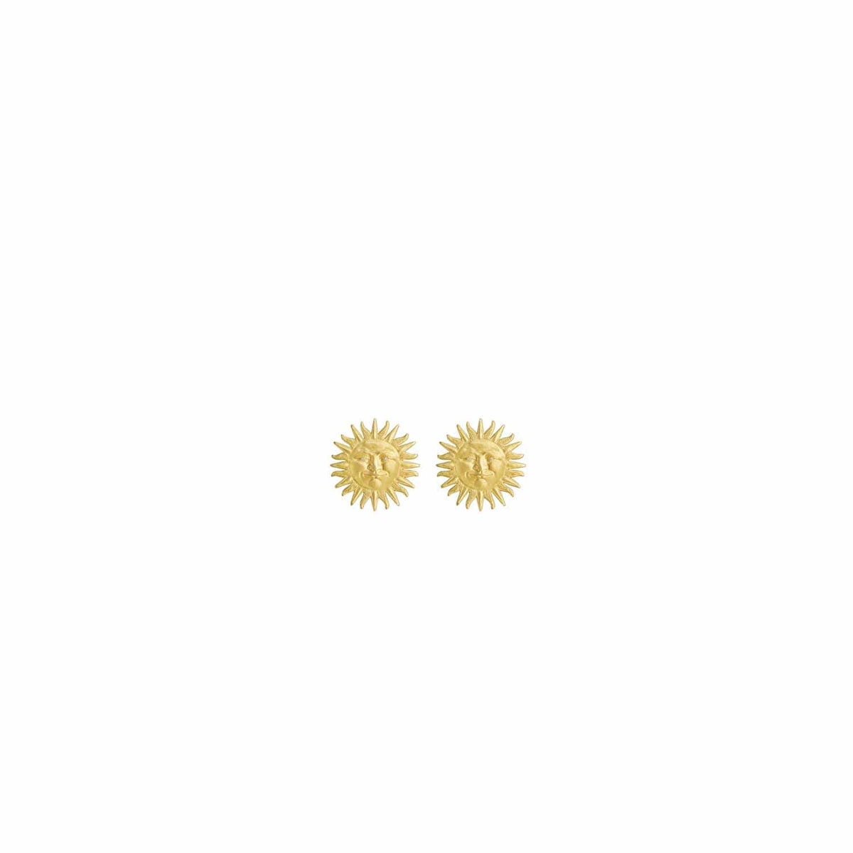 18K Yellow Gold Tiny Sunface Studs