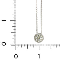 18K White Gold Round Diamond Halo Pendant