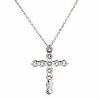 Platinum Diamond Cross Pendant 16-18" Necklace