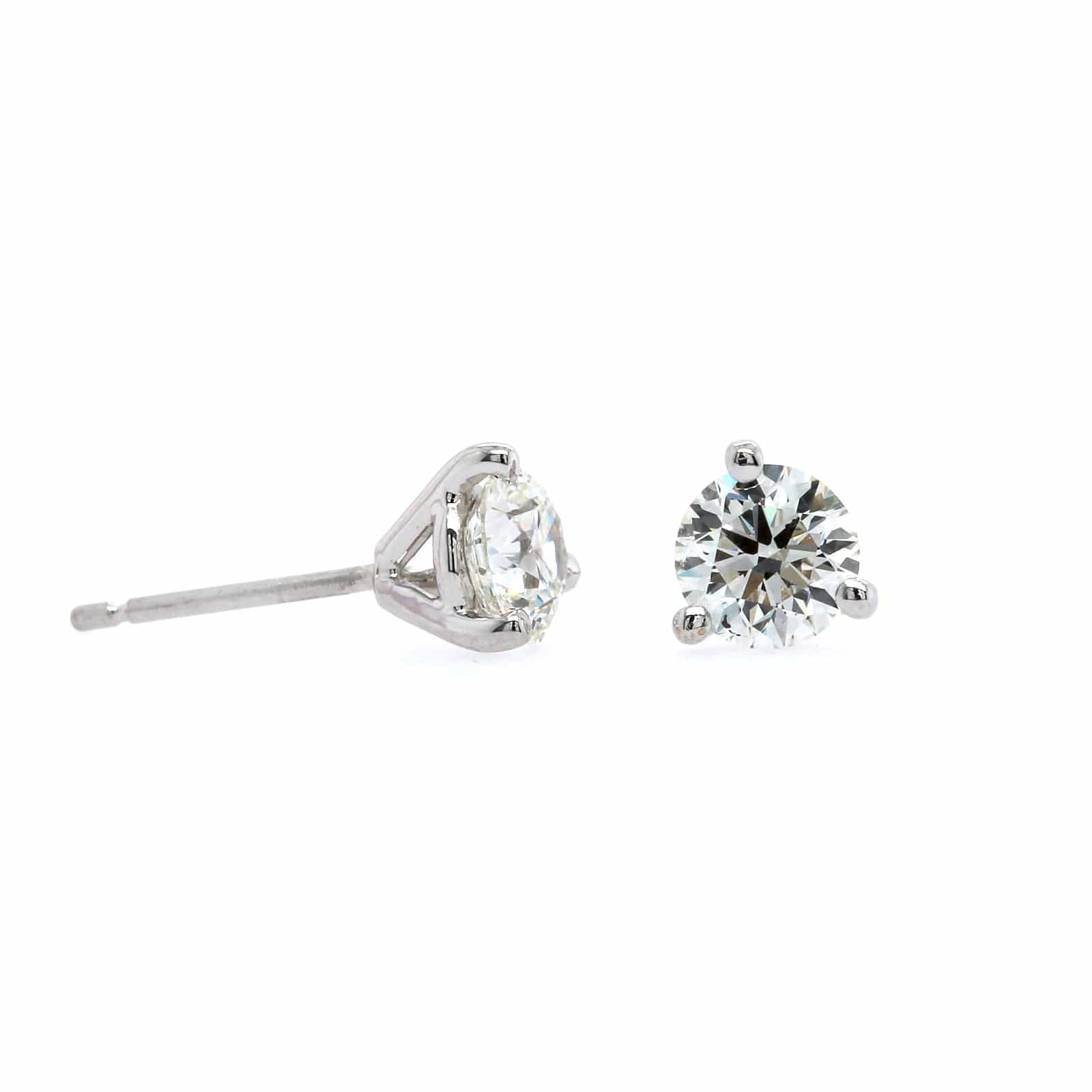 18K White Gold Diamond Stud Earrings – Long's Jewelers