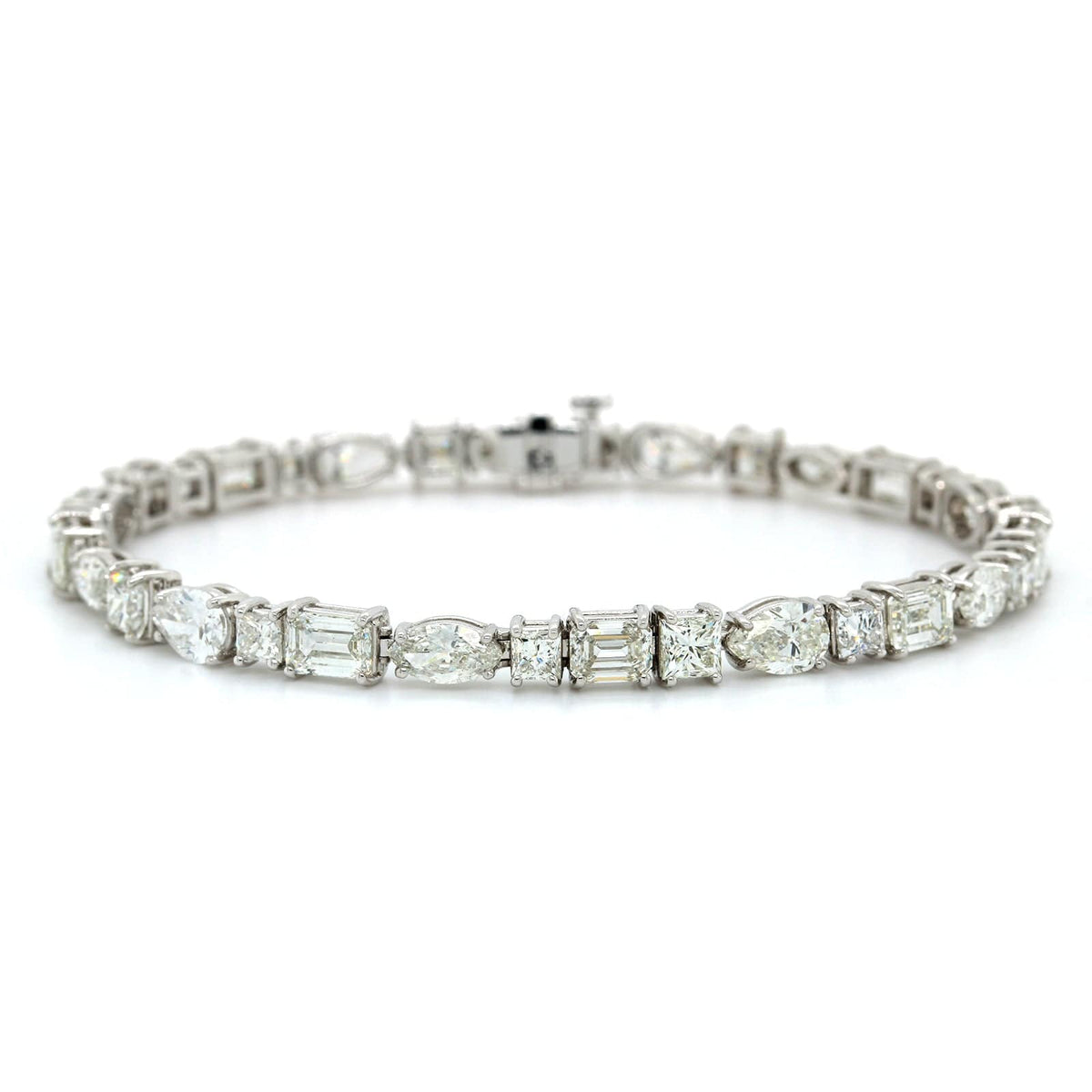 18K White Gold Multi Shape Diamond Bracelet